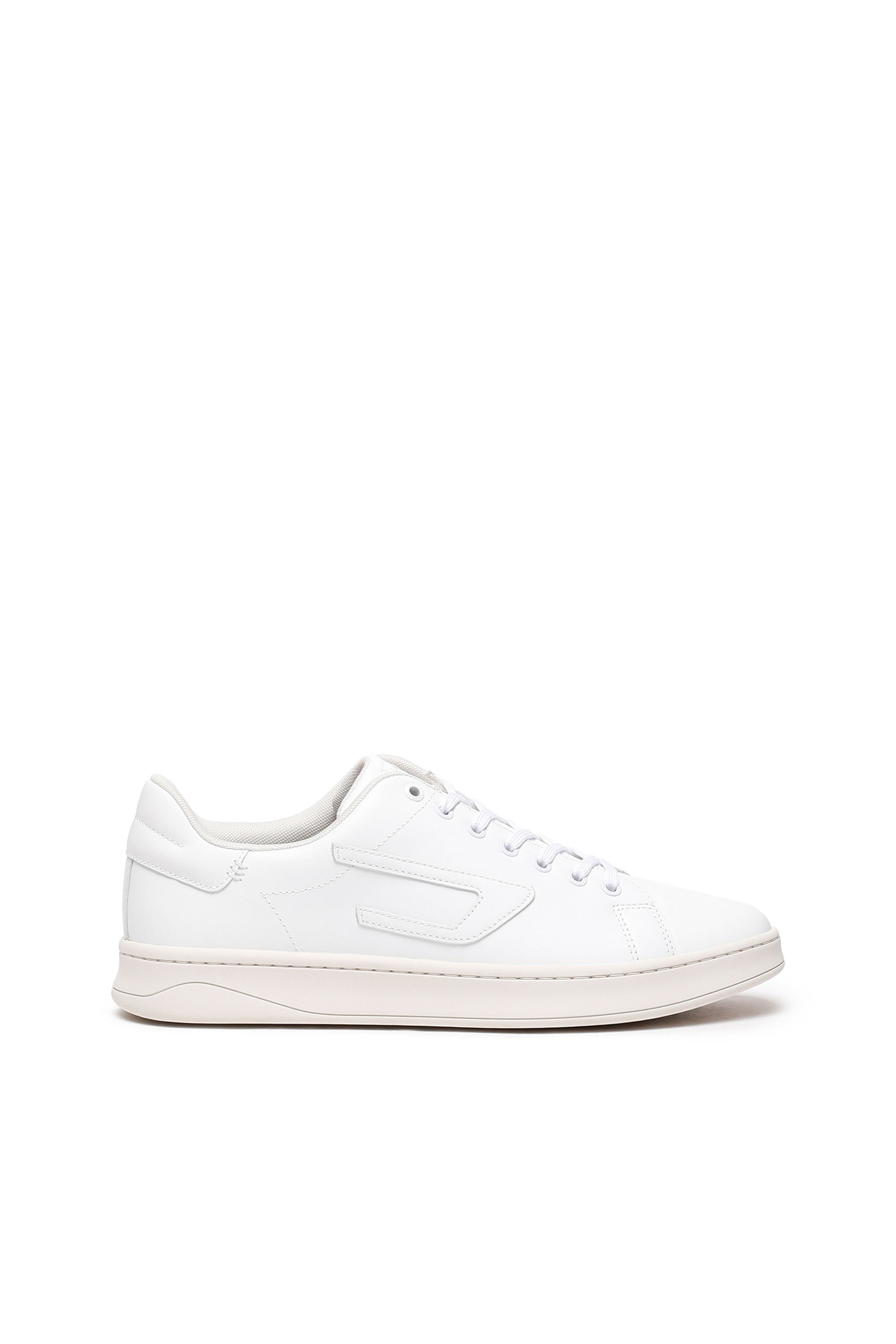 Shop Diesel S-athene Low-sneaker Basse In Pelle Con Patch D In White