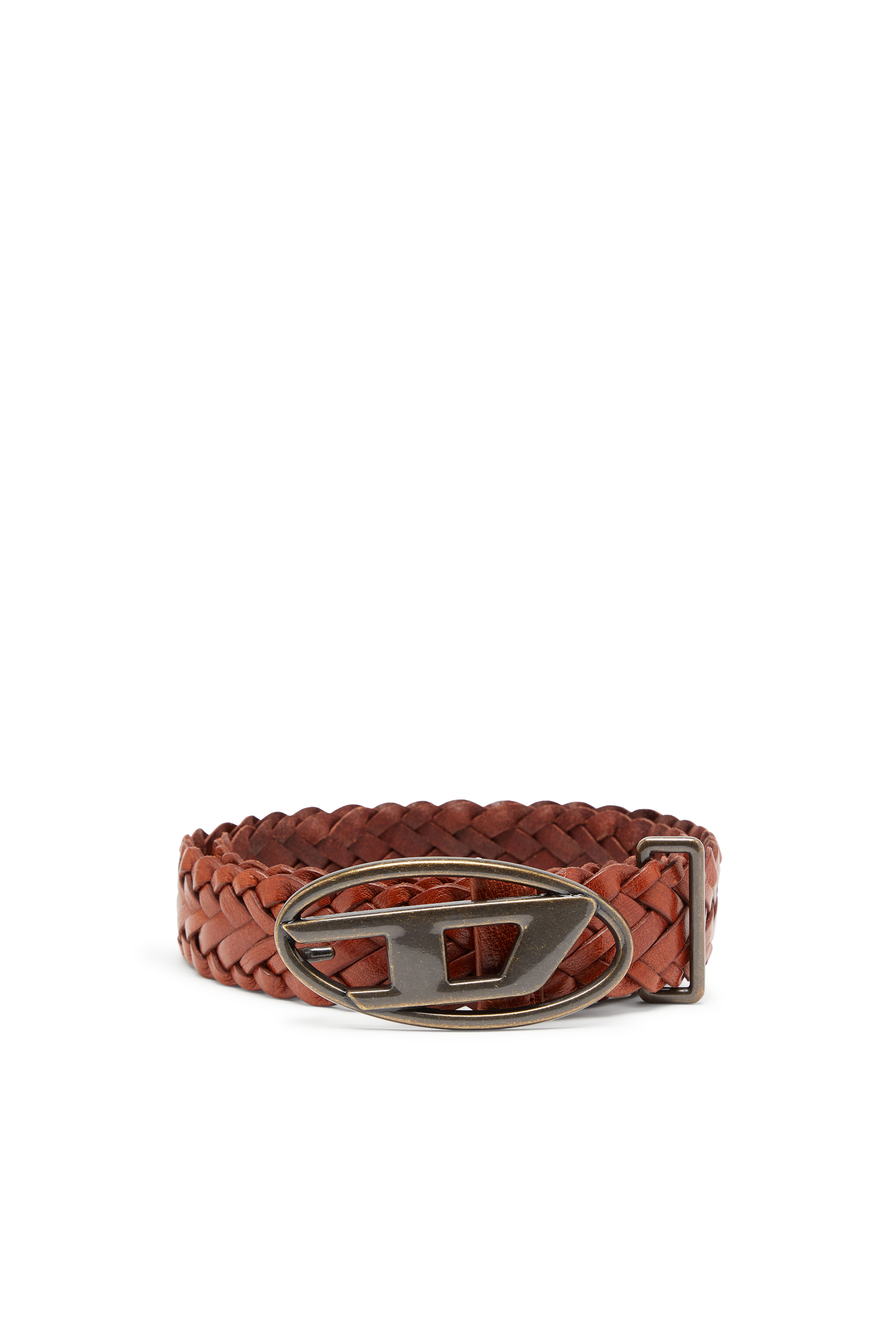 Diesel Unisex Bruin - 4 Cm Braided Leather Belt - Belts Maat 80