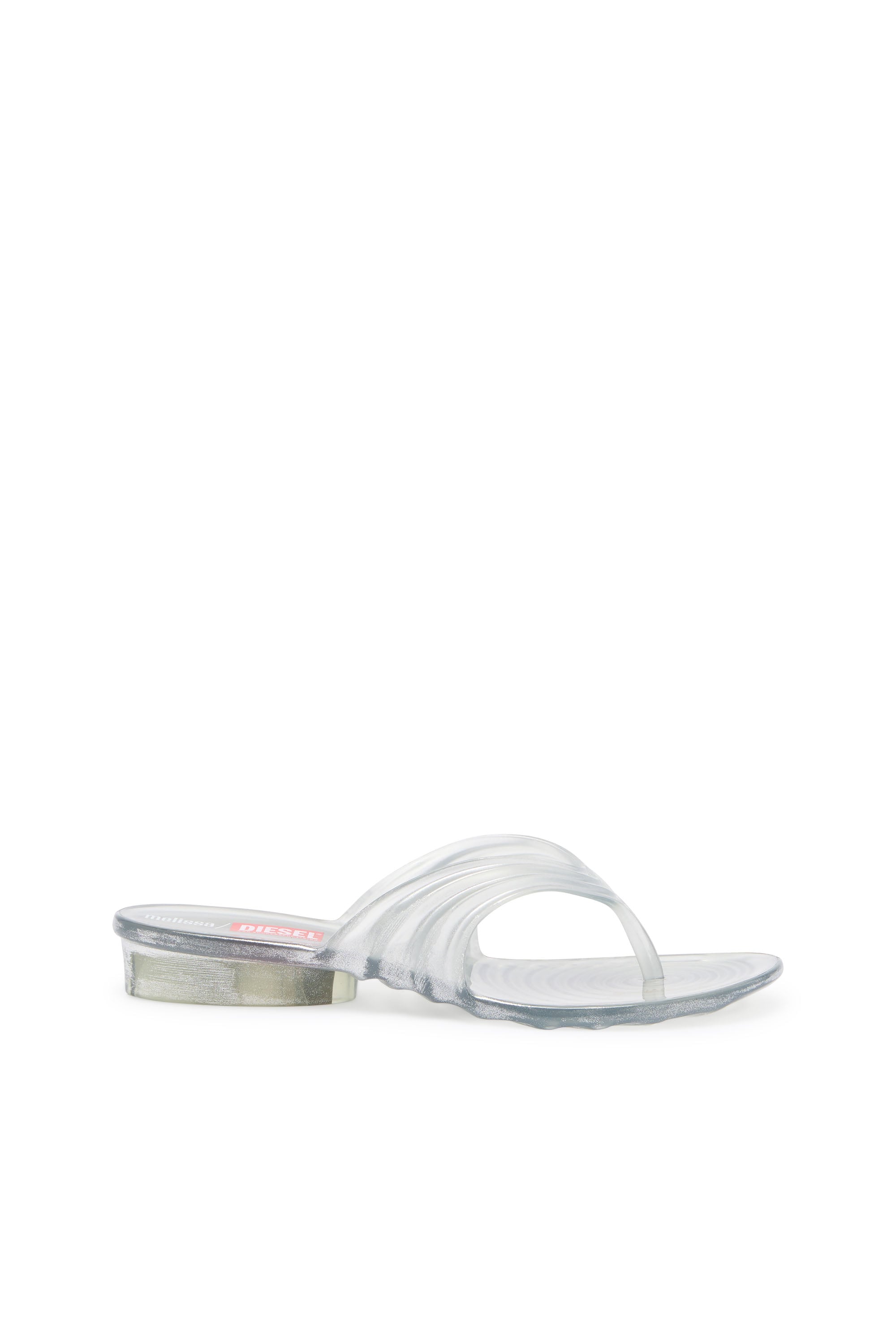 Diesel - Sculptural flip-flops in Melflex - Sandals - Woman - Silver