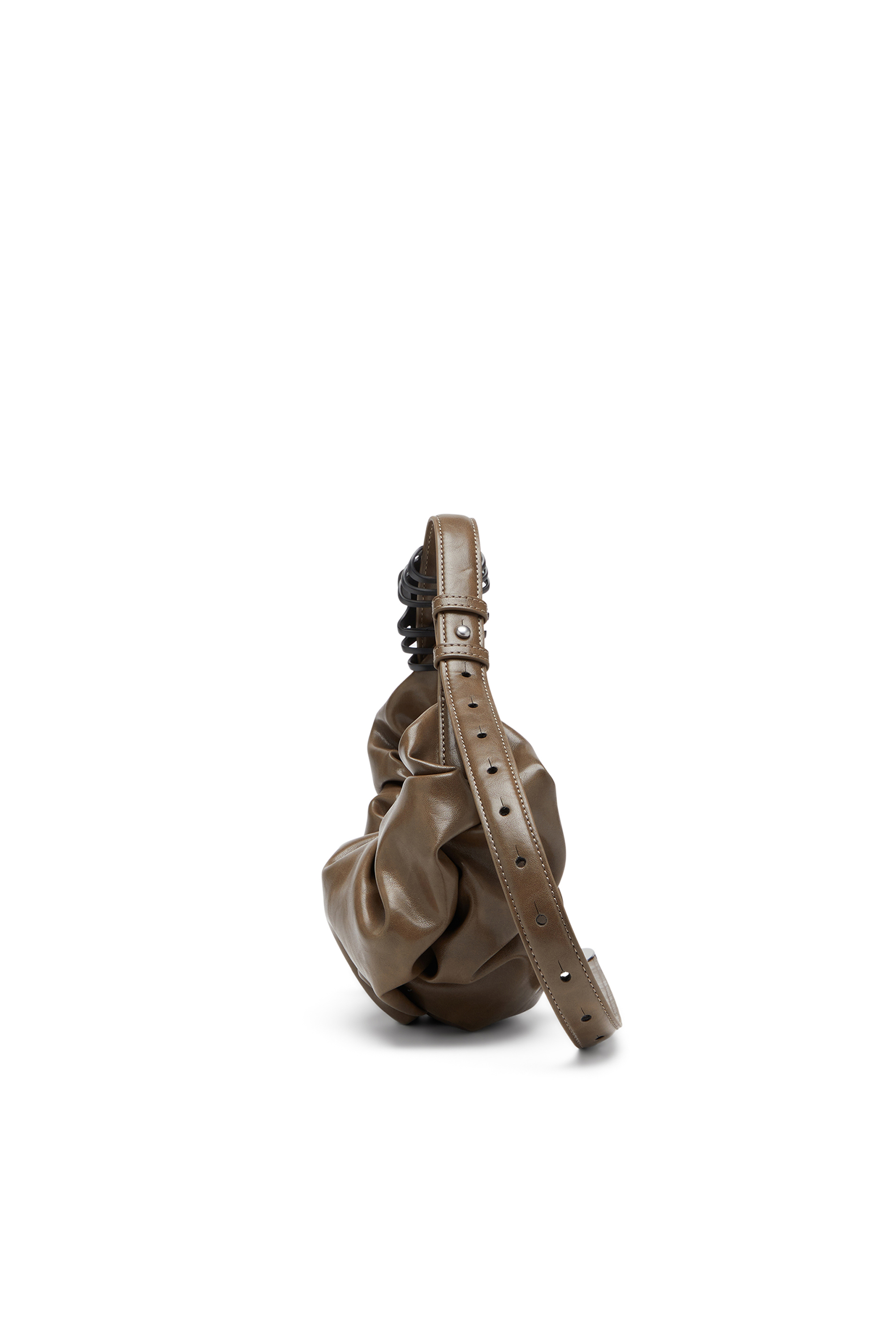 Diesel - GRAB-D HOBO S, Woman's Grab-D-Small scruched hobo bag in Brown - 4