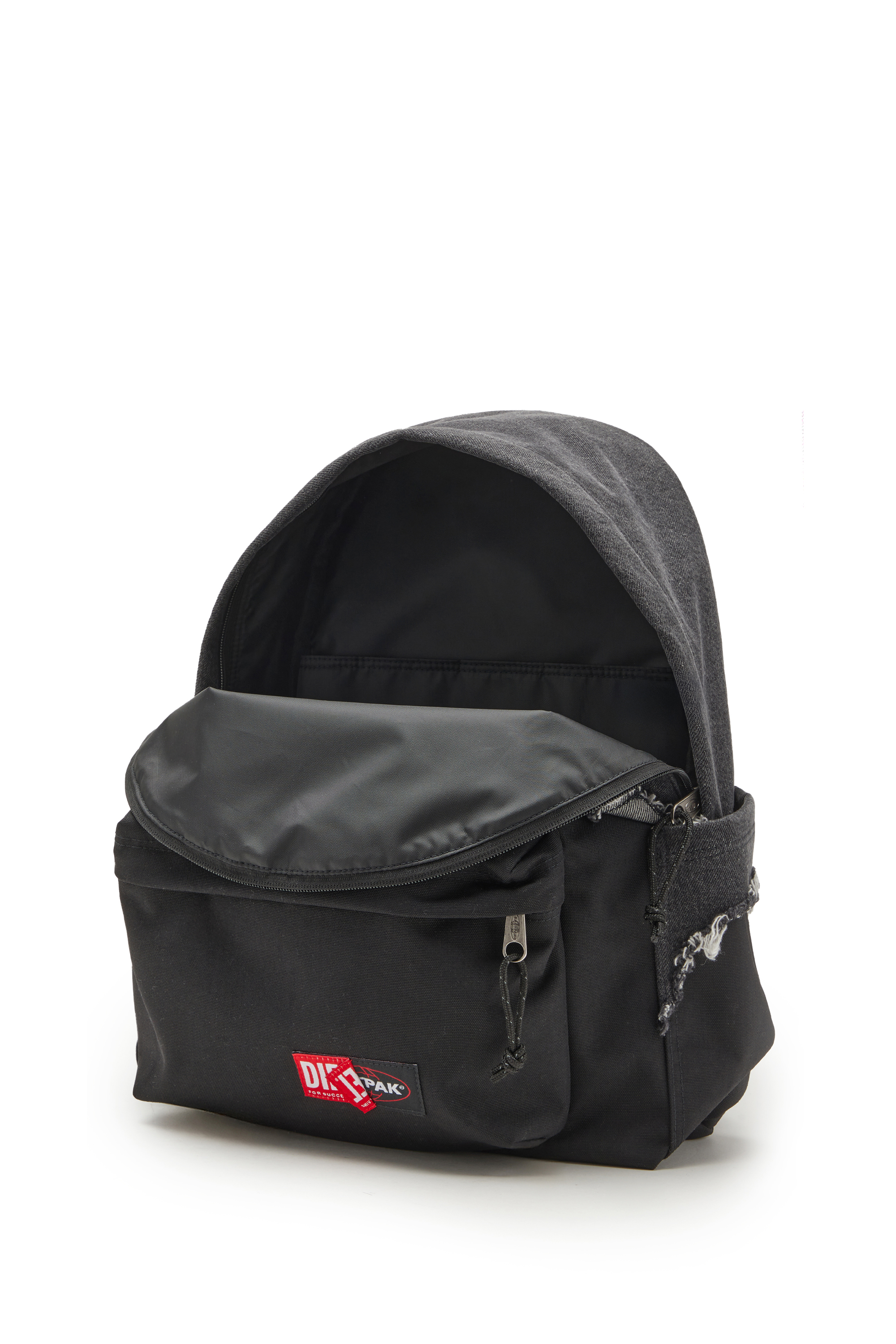Diesel - DIESEL DAY PAK'R, Unisex's Backpack in destroyed denim and CORDURA® in Black - 4