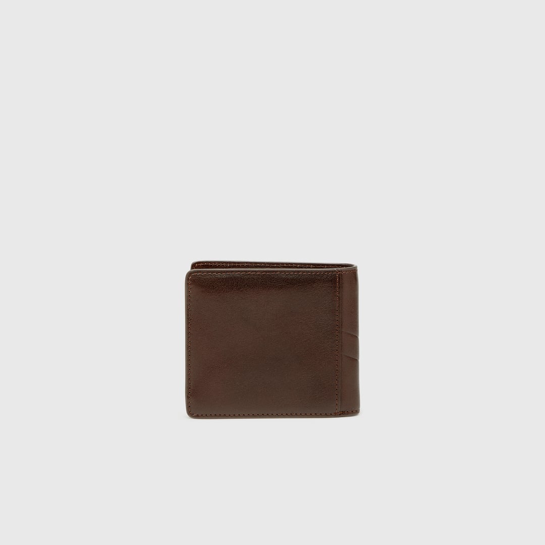 Diesel - Bi-fold leather wallet with embossed logo - Small Wallets - Man - Brown