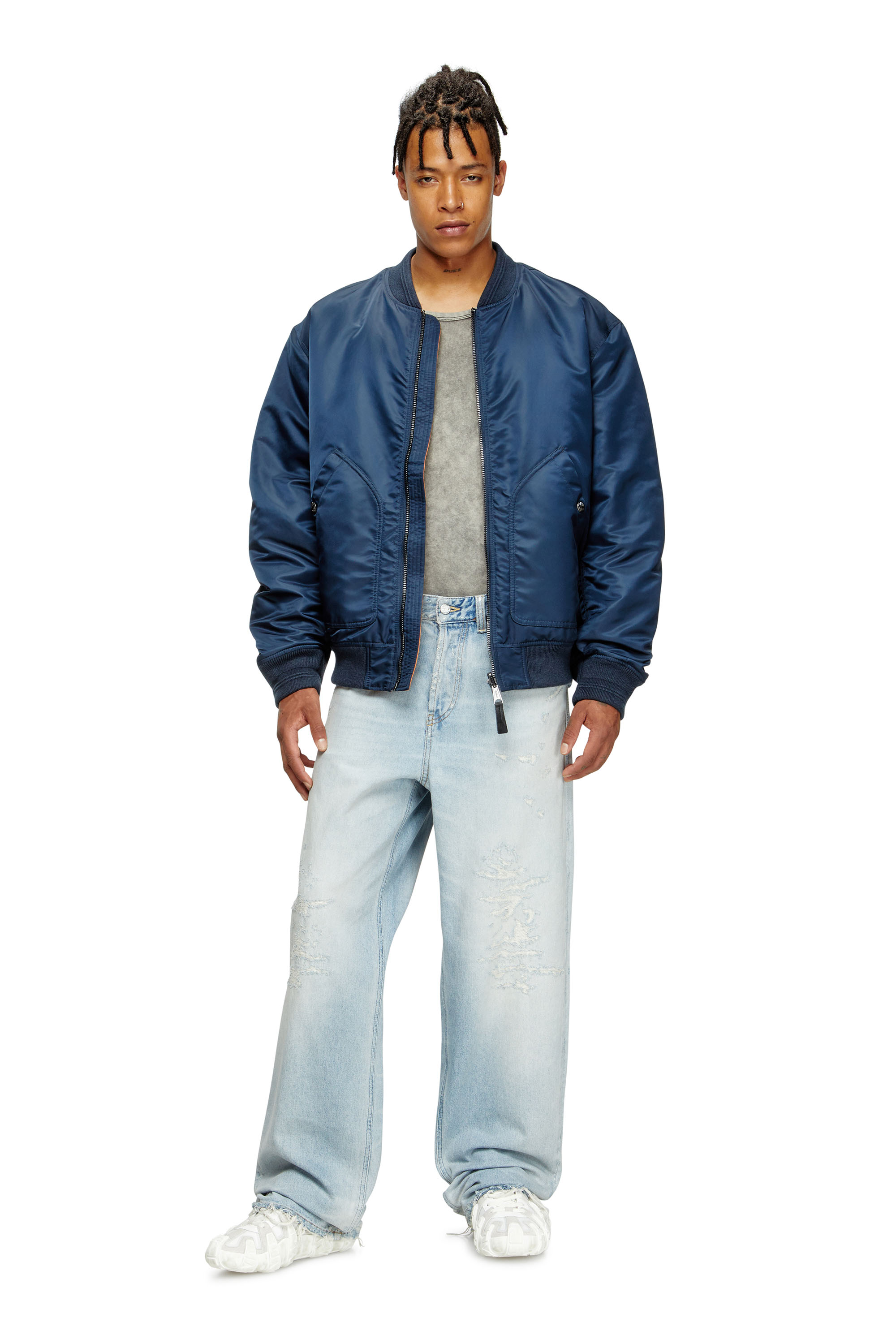 Diesel - S-D-GRIFFE LOW, Man's S-D-Griffe - Nylon sneakers in White/Grey - 2