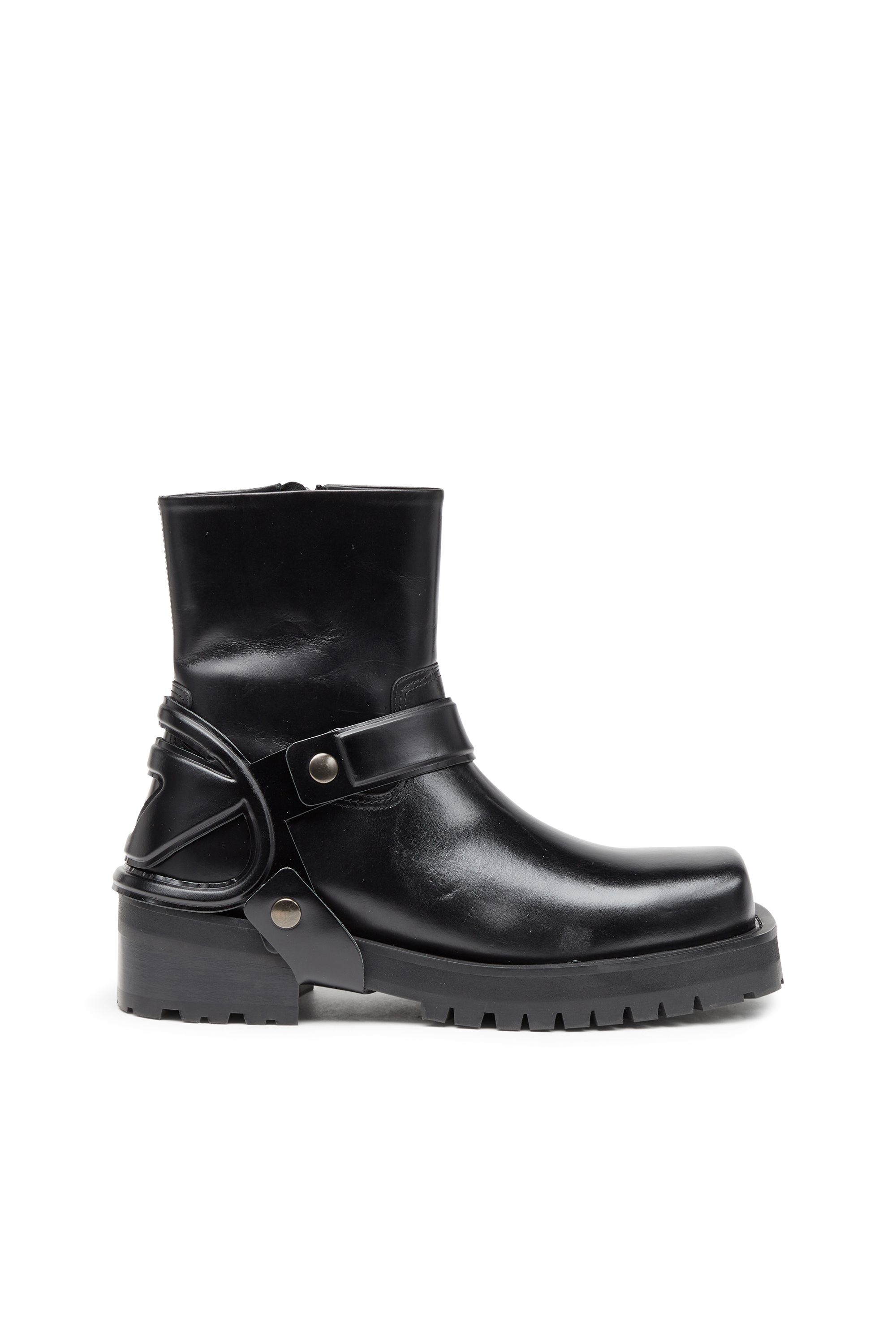 Shop Diesel D-texan-harness Boots In Polished Leather In Black