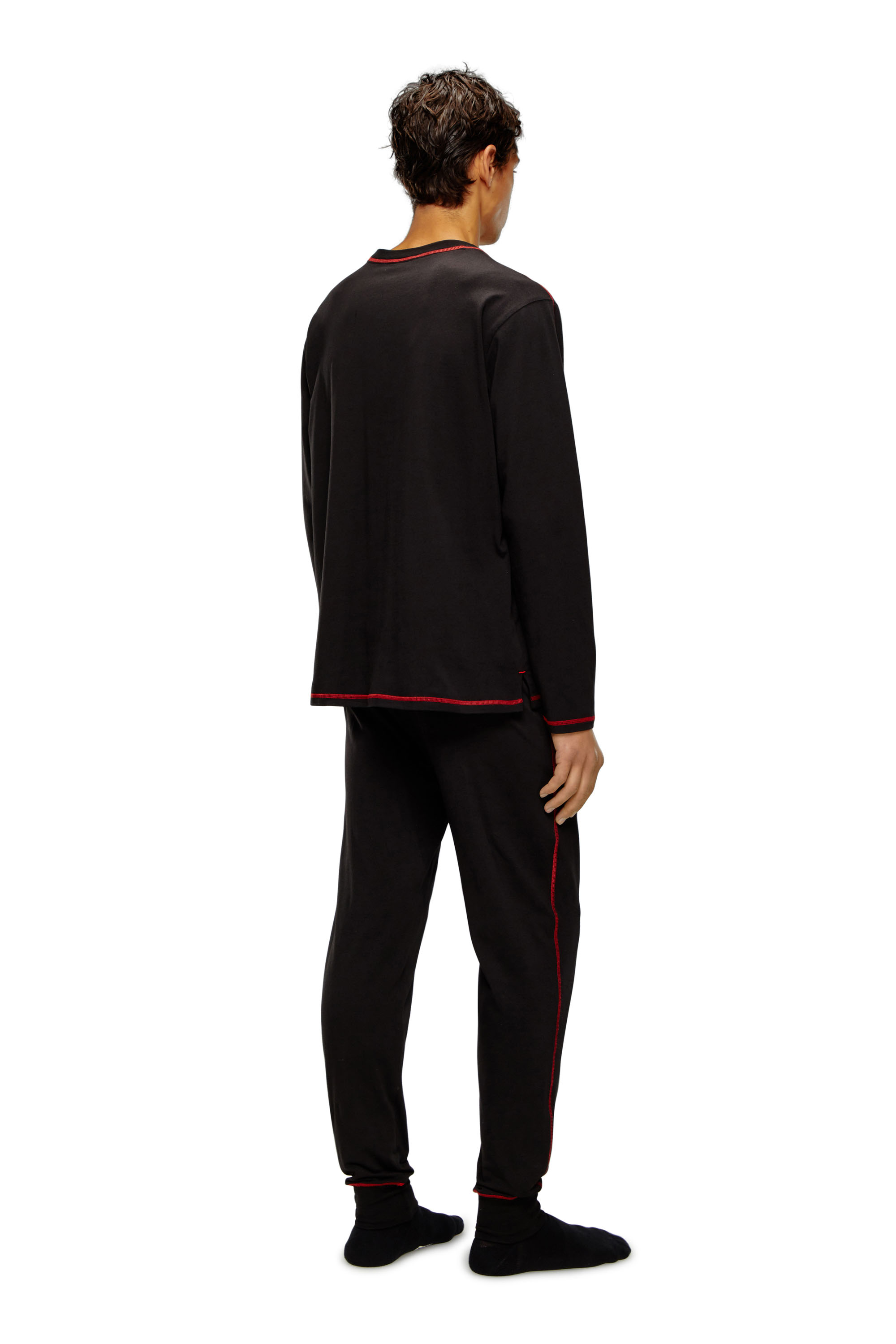 Diesel - Pyjama long avec coutures contrastées - Pyjamas - Homme - Noir