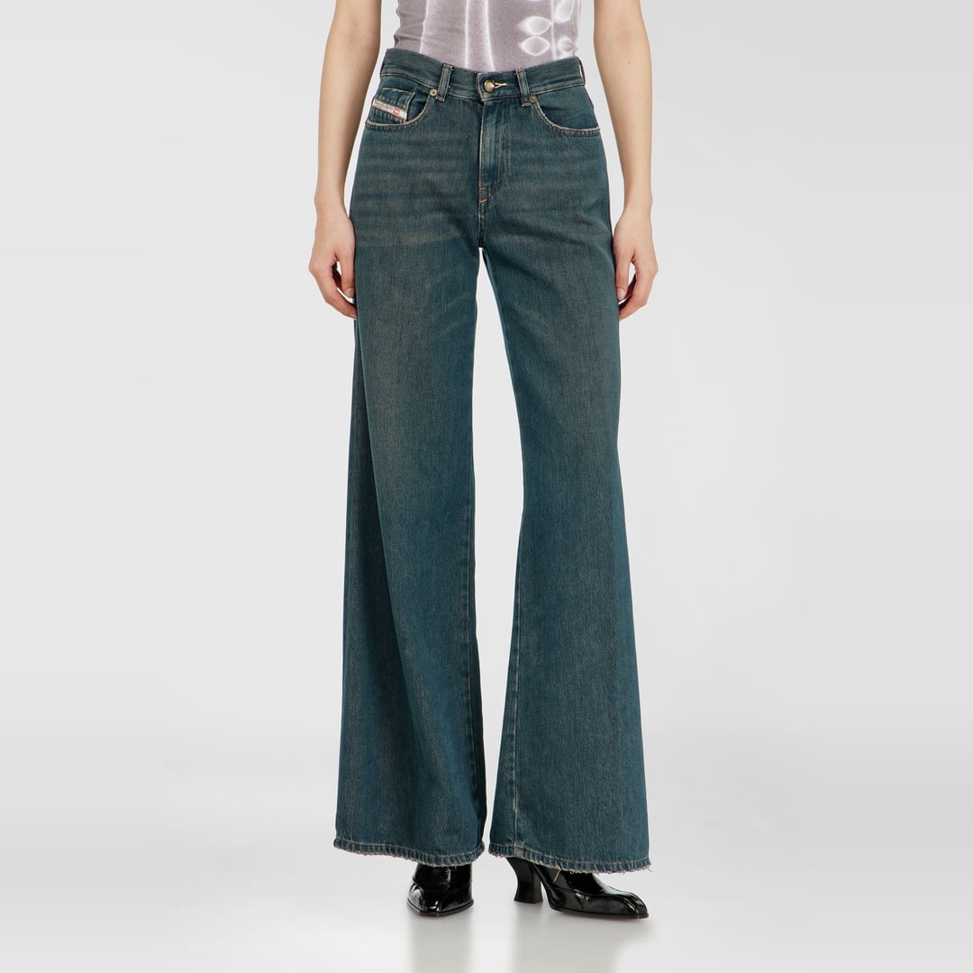 Diesel Flare Jeans Regular Waist 1978 D-Akemi, Dark blue, Zip fly