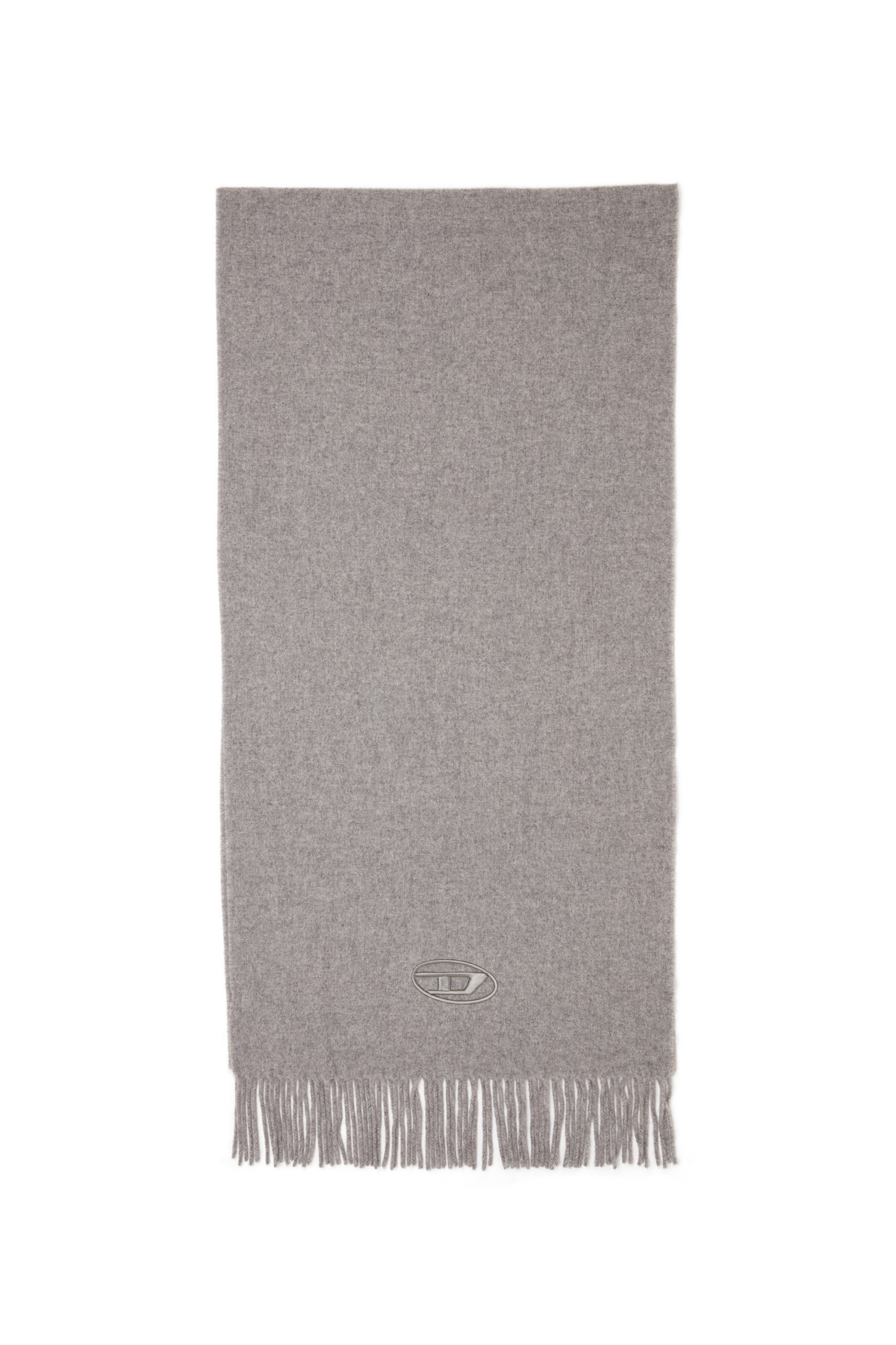 Diesel Men's Grey - Wool-Blend Scarf With Fringed Edges - Scarf - Man Uni