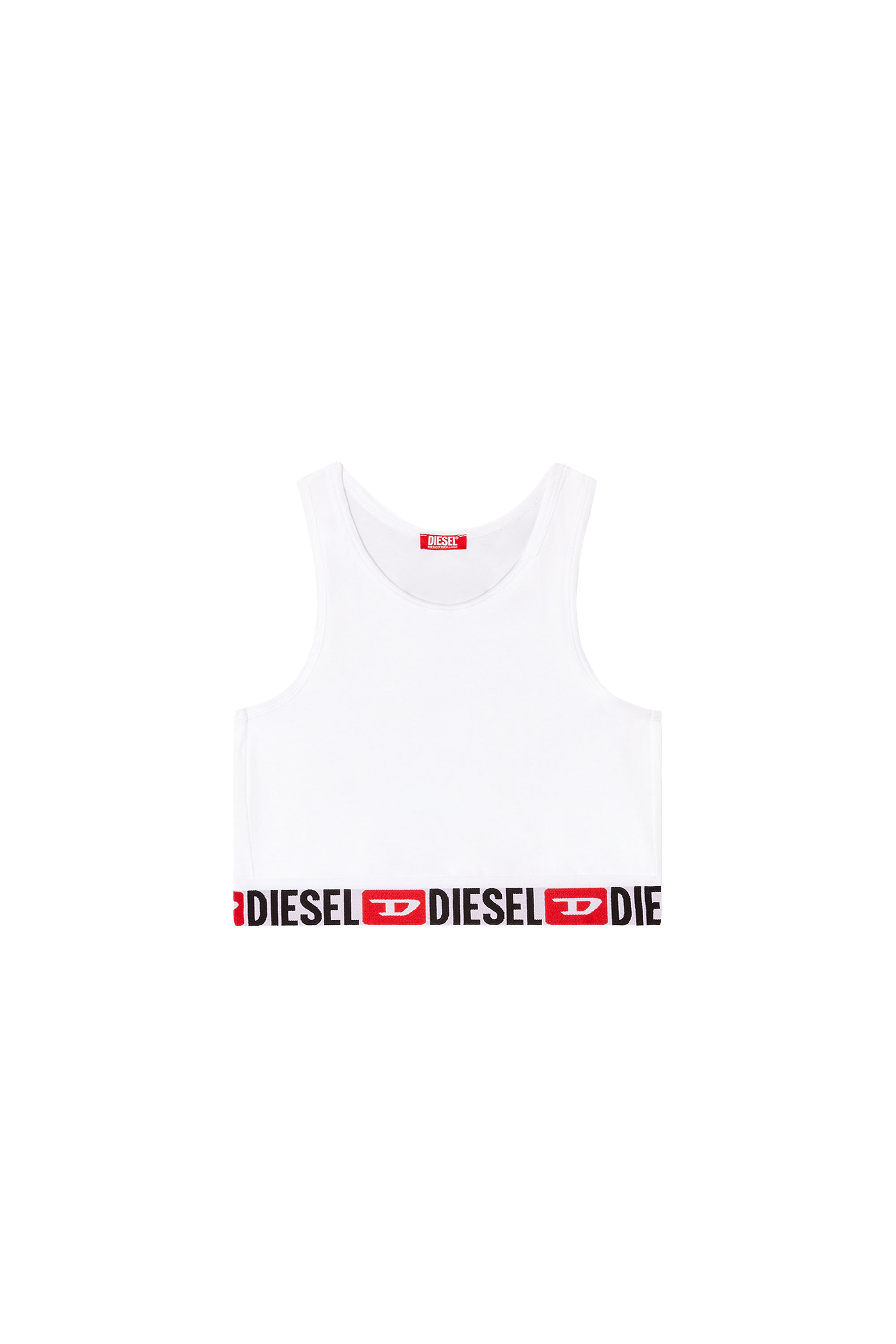 Diesel - SANDRA-D-CORE, Woman's Sports bra with logo underband in White - 4