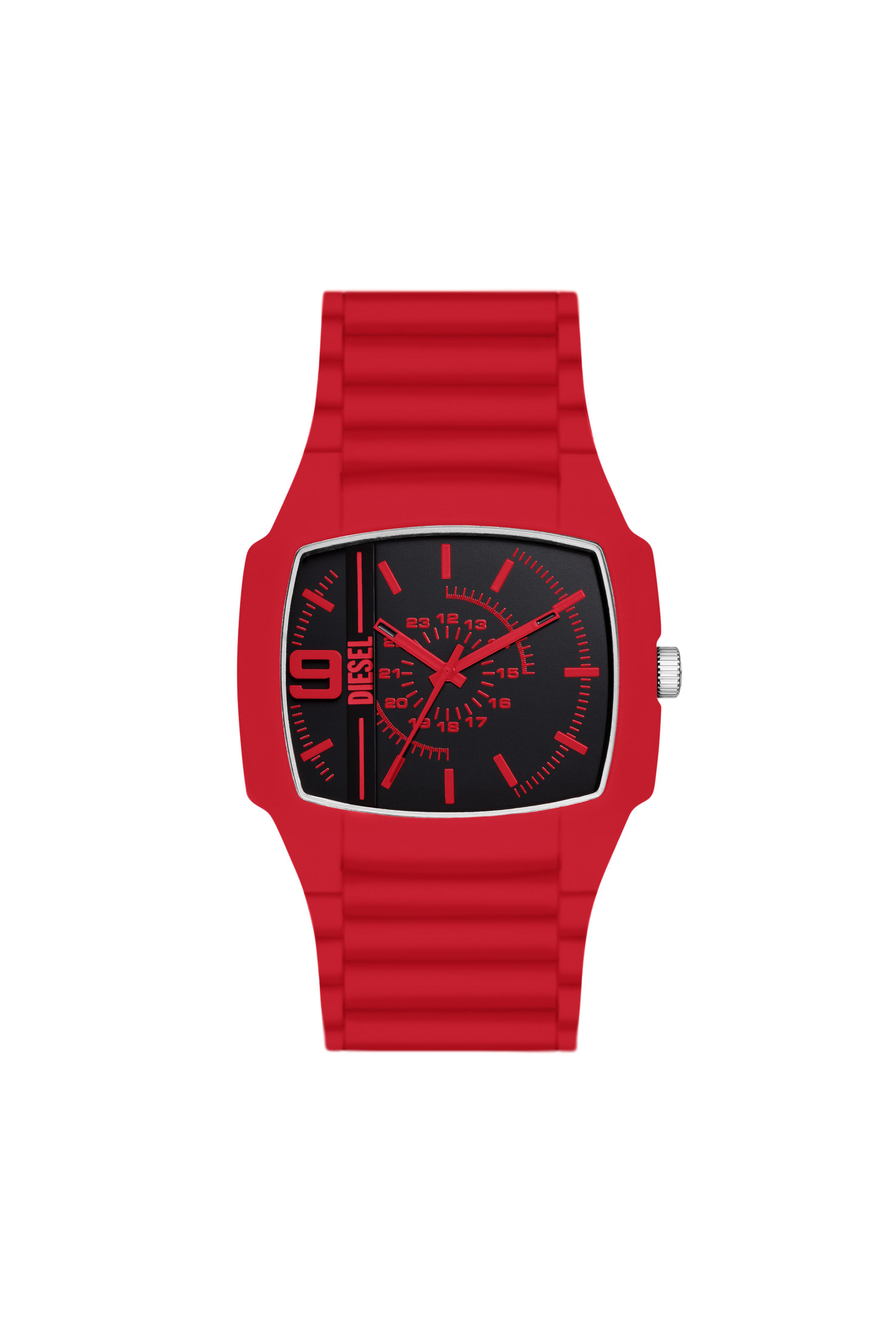 Diesel - Cliffhanger 2.0 Red Silicone Watch - Timeframes - Man - Red