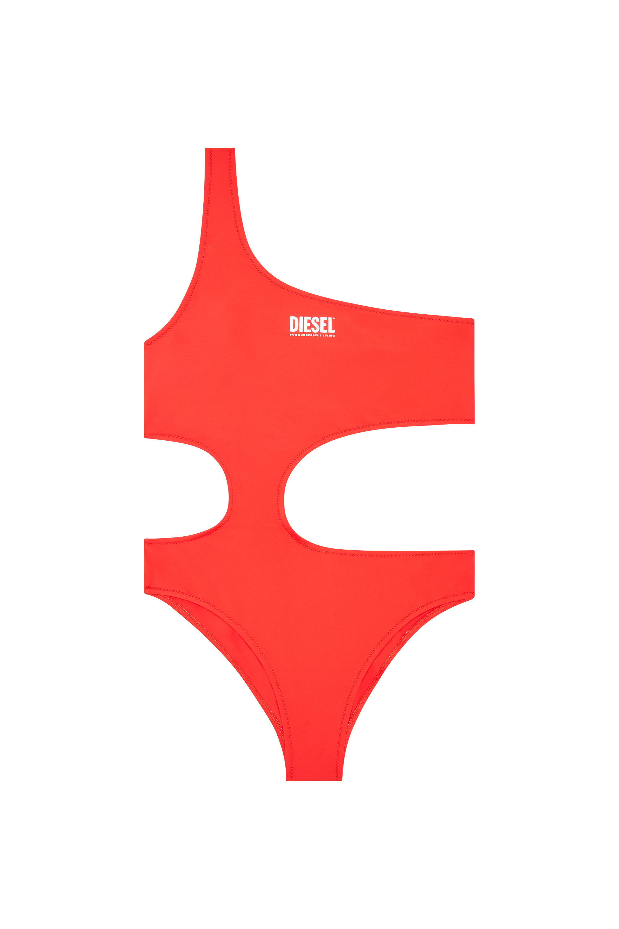 Diesel - Bañador mono con aberturas laterales - Bañadores - Mujer - Rojo