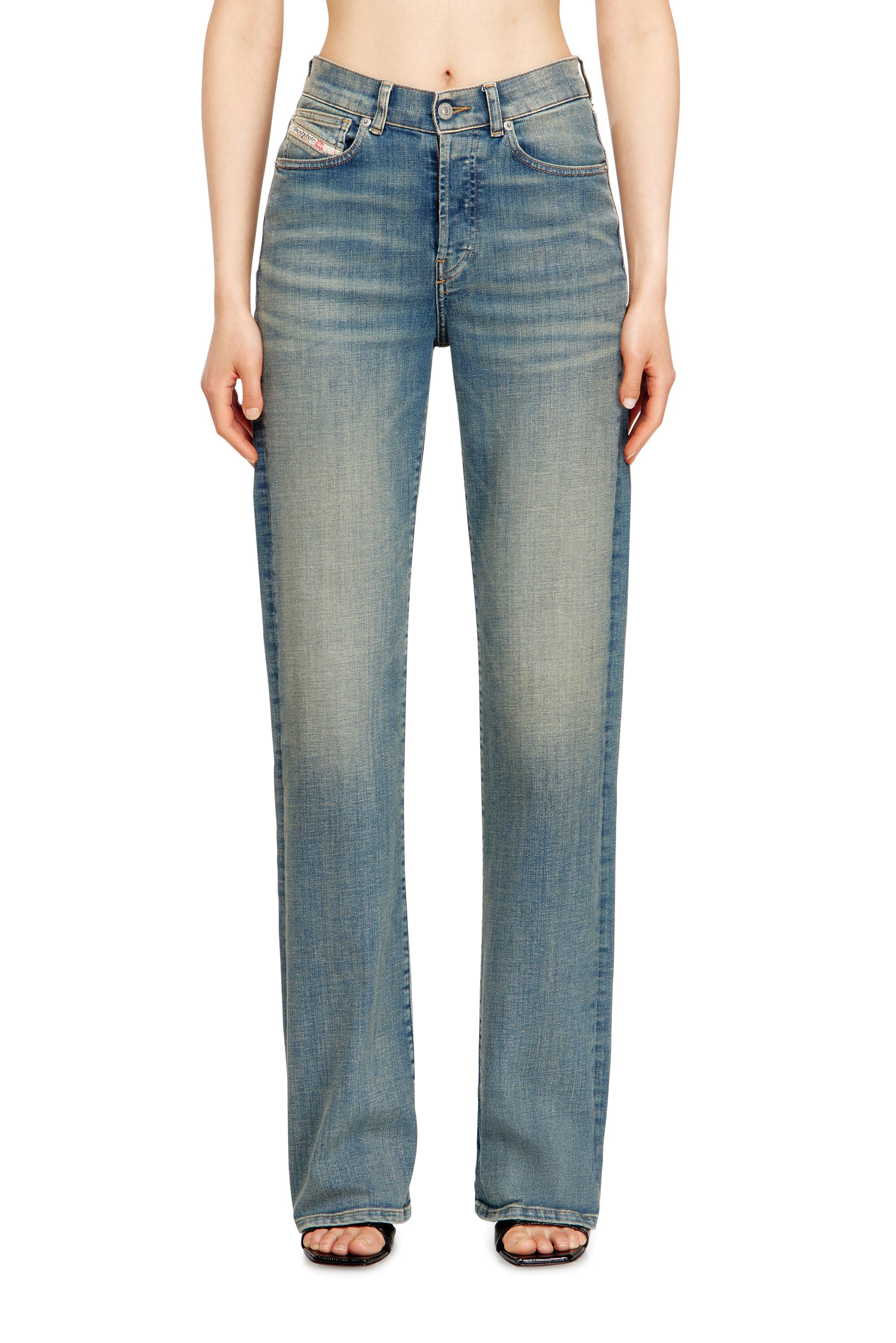 Diesel Women's Blue Regular Jeans High Waist 1971 D-Sent, Button Fly Size 27
