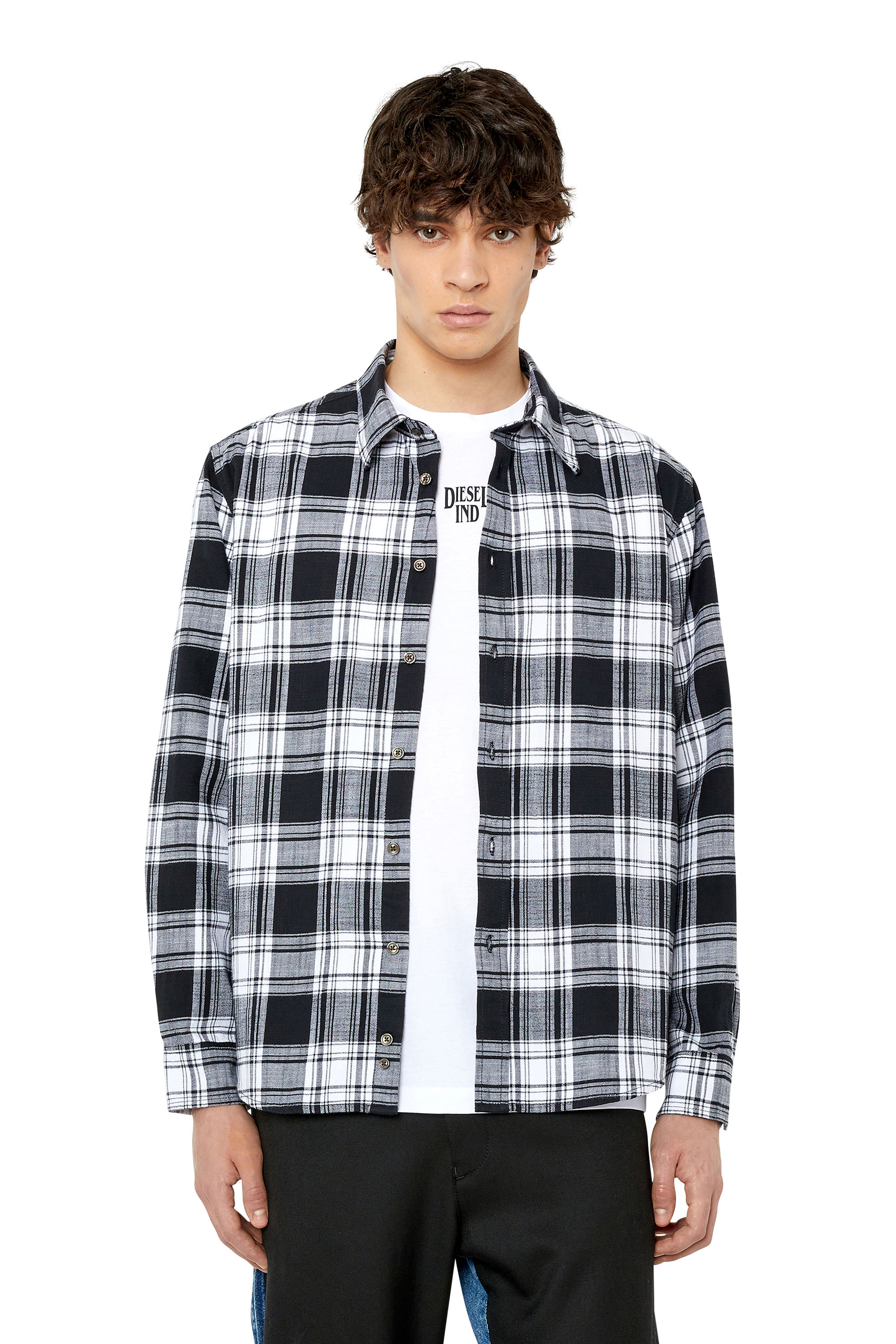 Diesel Check Flannel Shirt In Multicolor