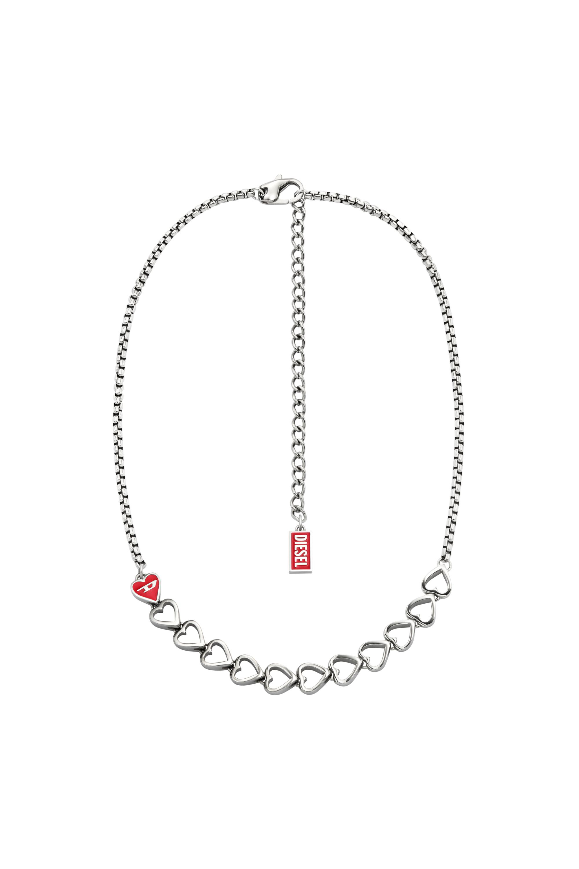 Diesel Unisex Silver - Stainless Steel Chain Necklace - Necklaces Uni