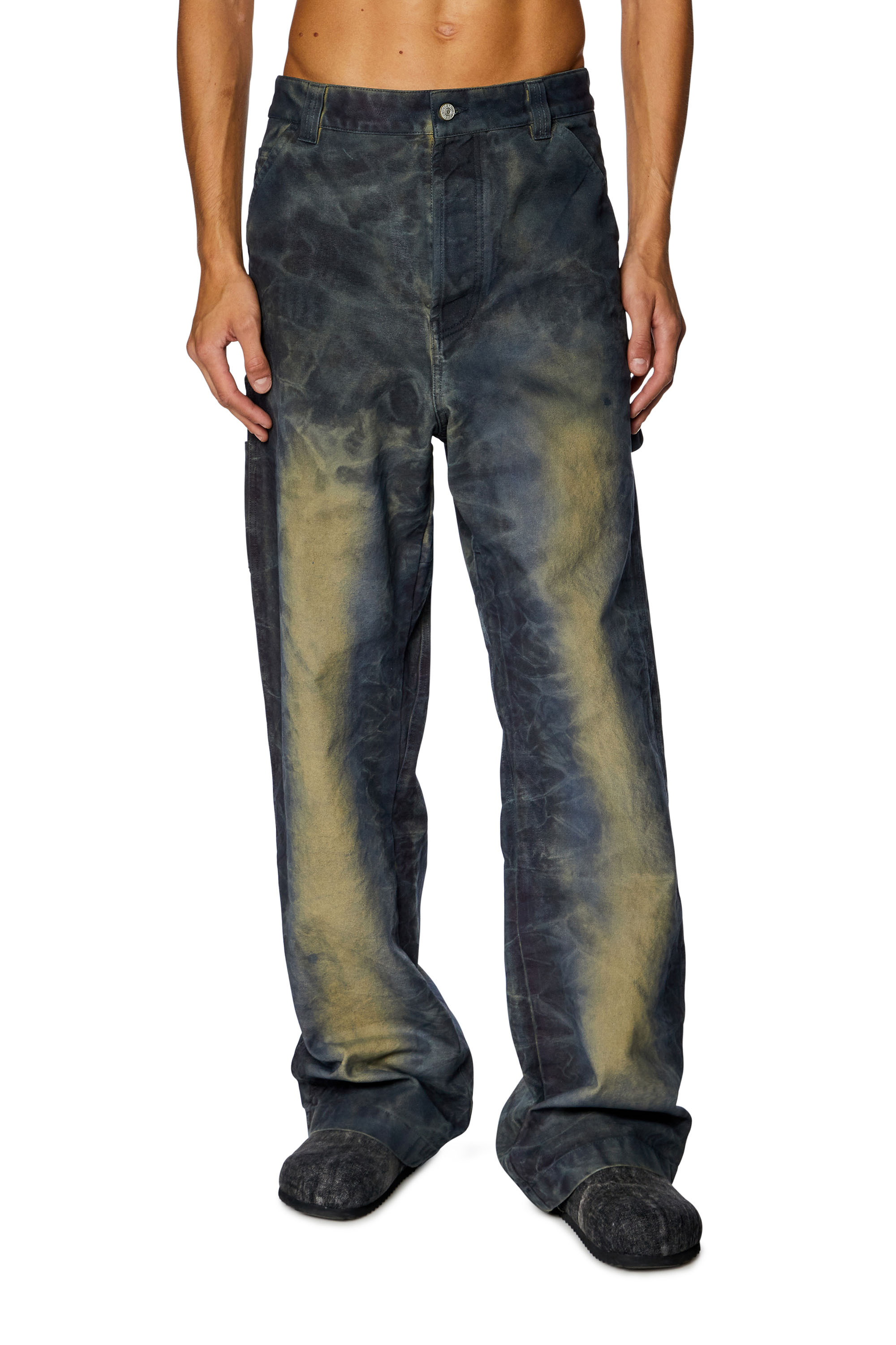 Diesel - Utility pants in treated canvas - Pants - Man - Blue