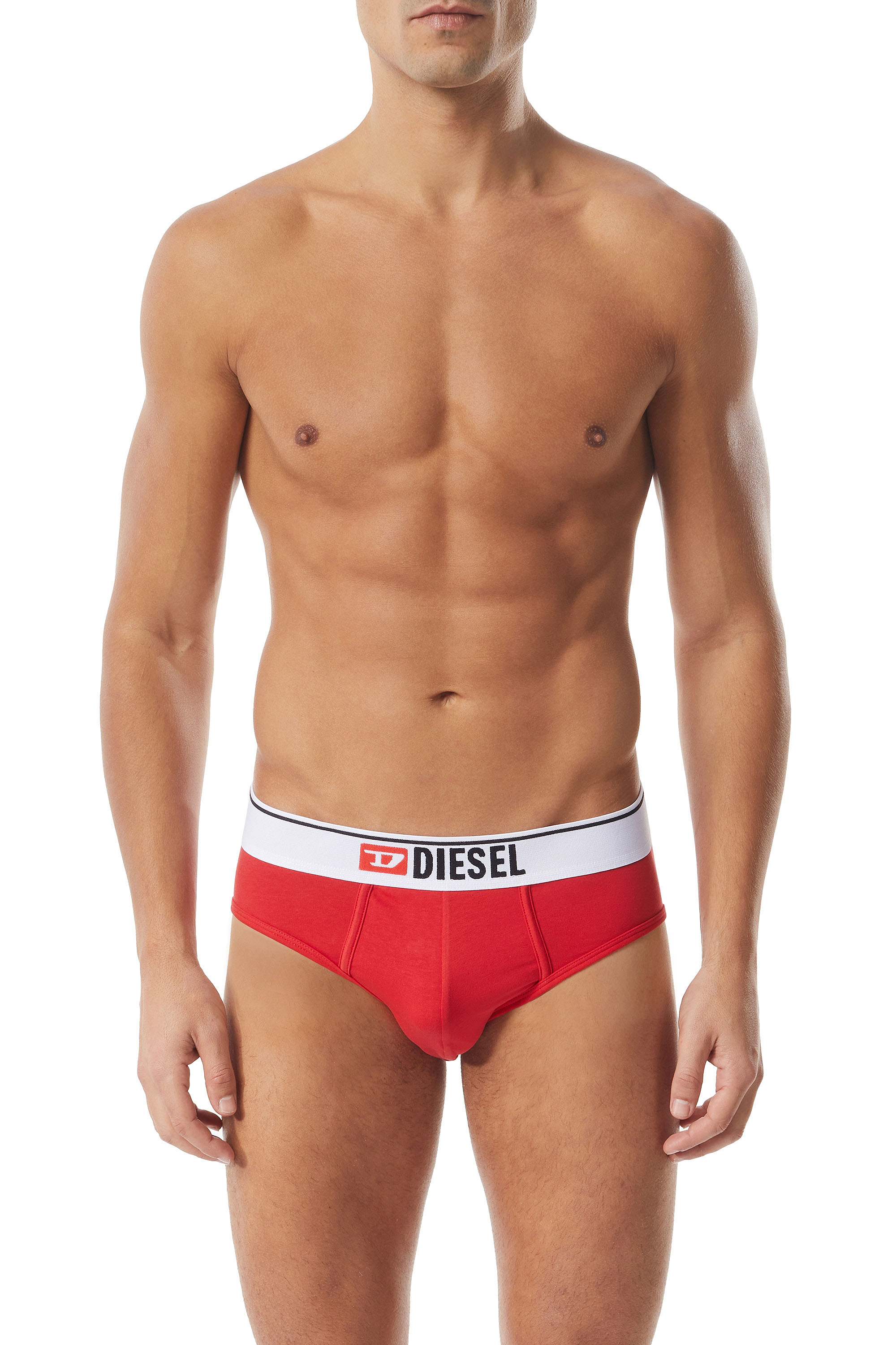 Diesel - Briefs with front logo waist - Briefs - Man - Red