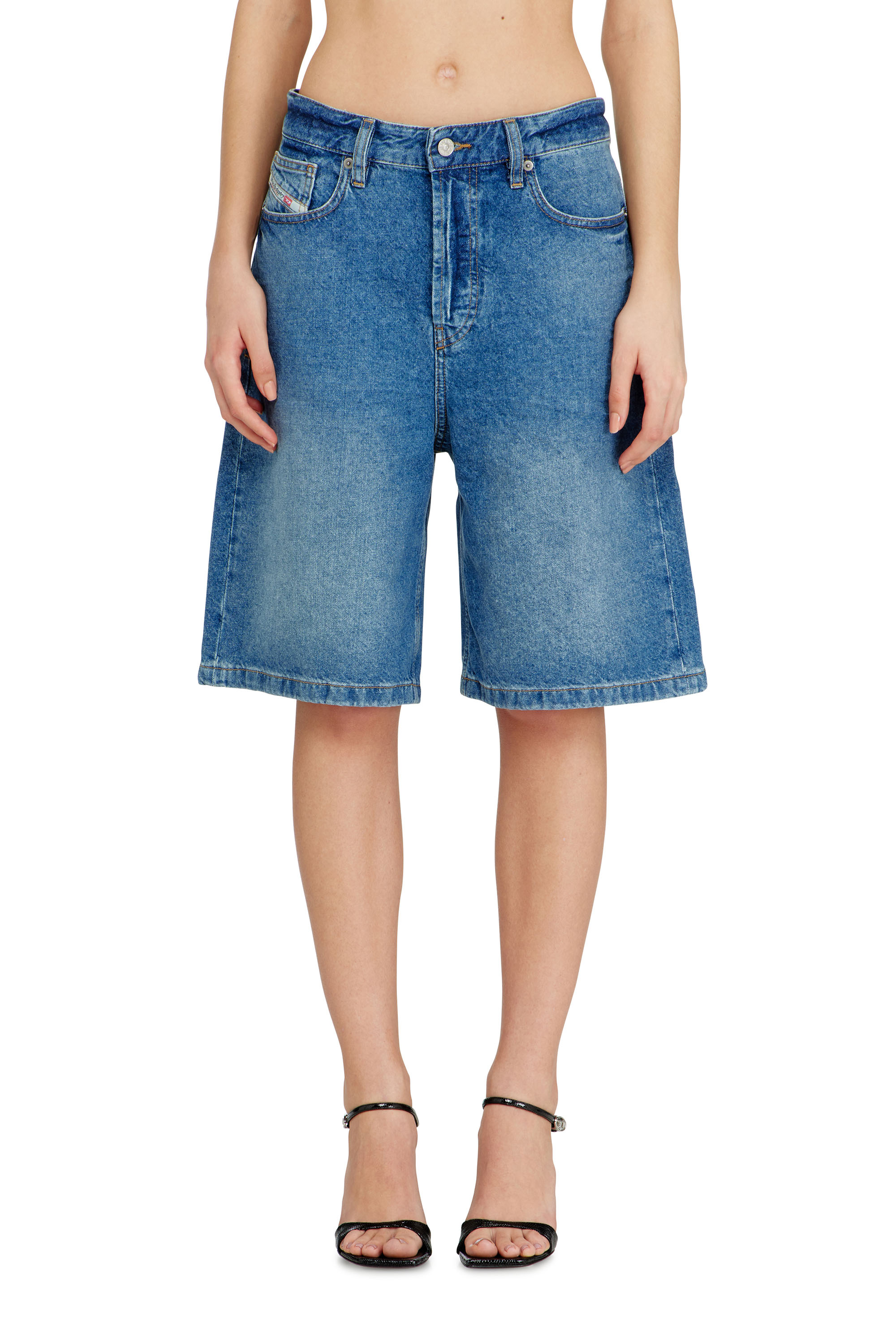 Diesel Blu Donna - Shorts In Denim Dal Lavaggio Pulito - Shorts Taglia 31