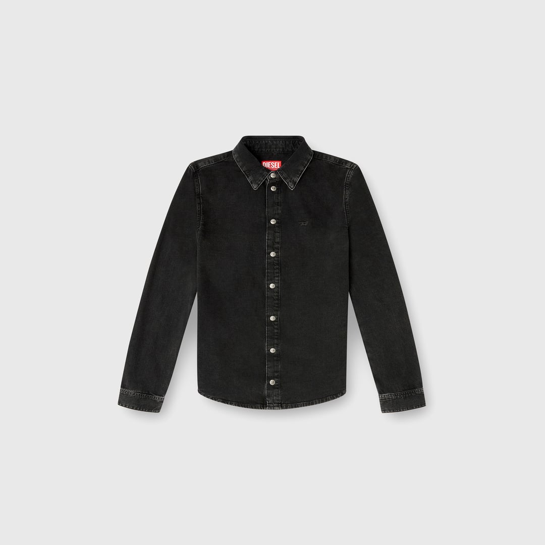 Diesel - Denim shirt with contrasting stitching - Denim Shirts - Woman - Black