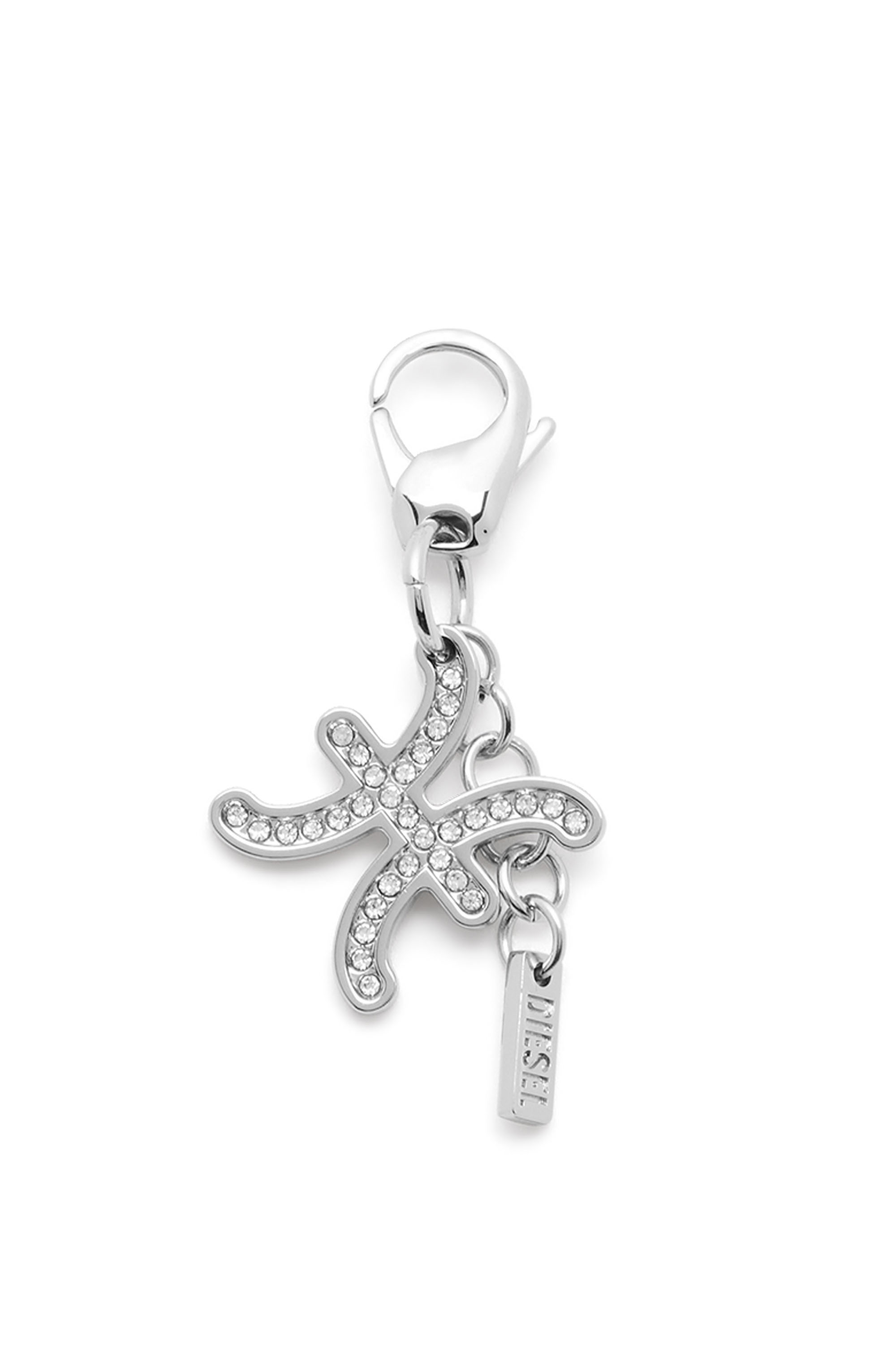 Diesel Unisex Zilver - Metal Pisces Charm With Rhinestones - Charms And Keyrings Uni