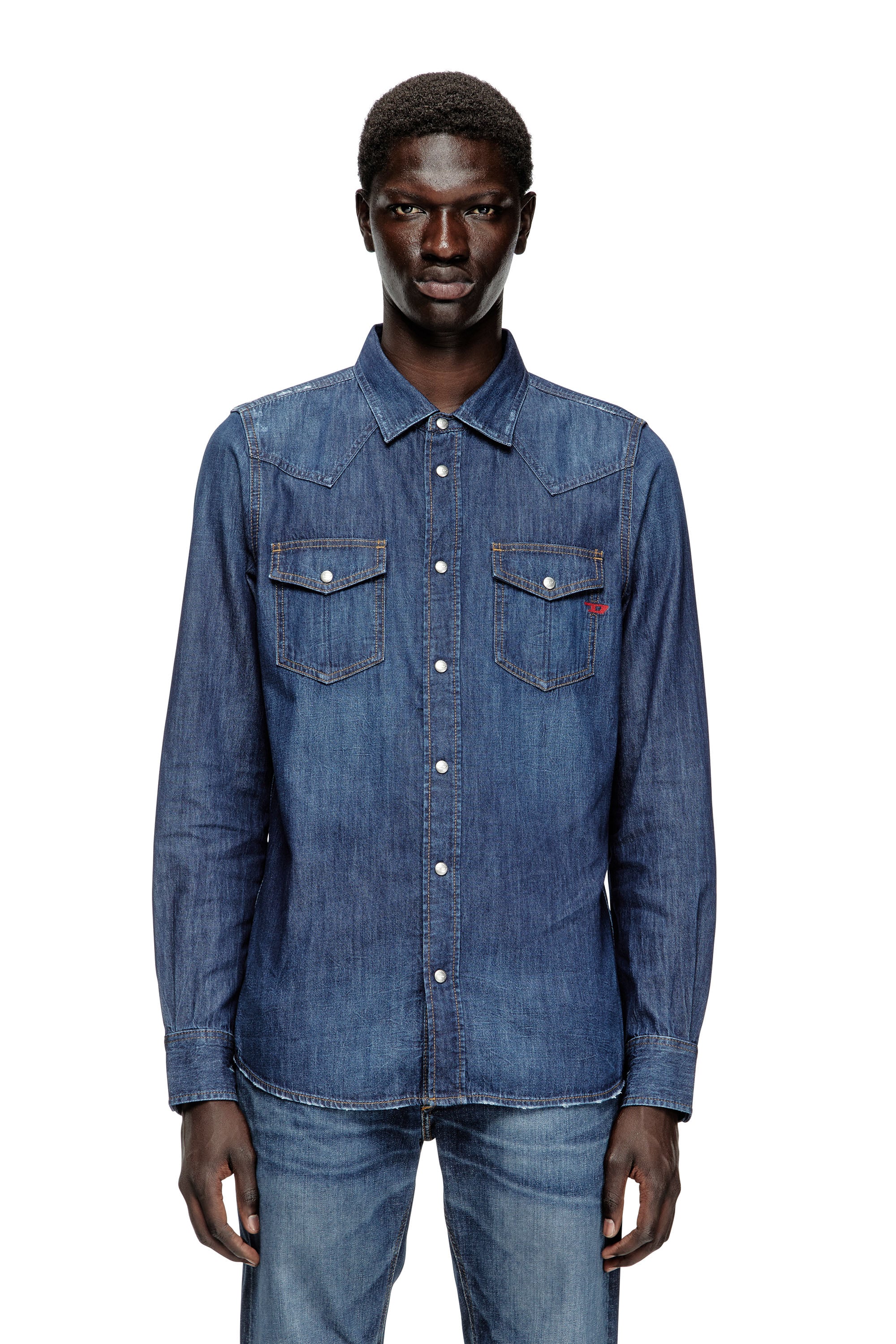 Diesel - Denim overshirt - Denim Shirts - Man - Blue