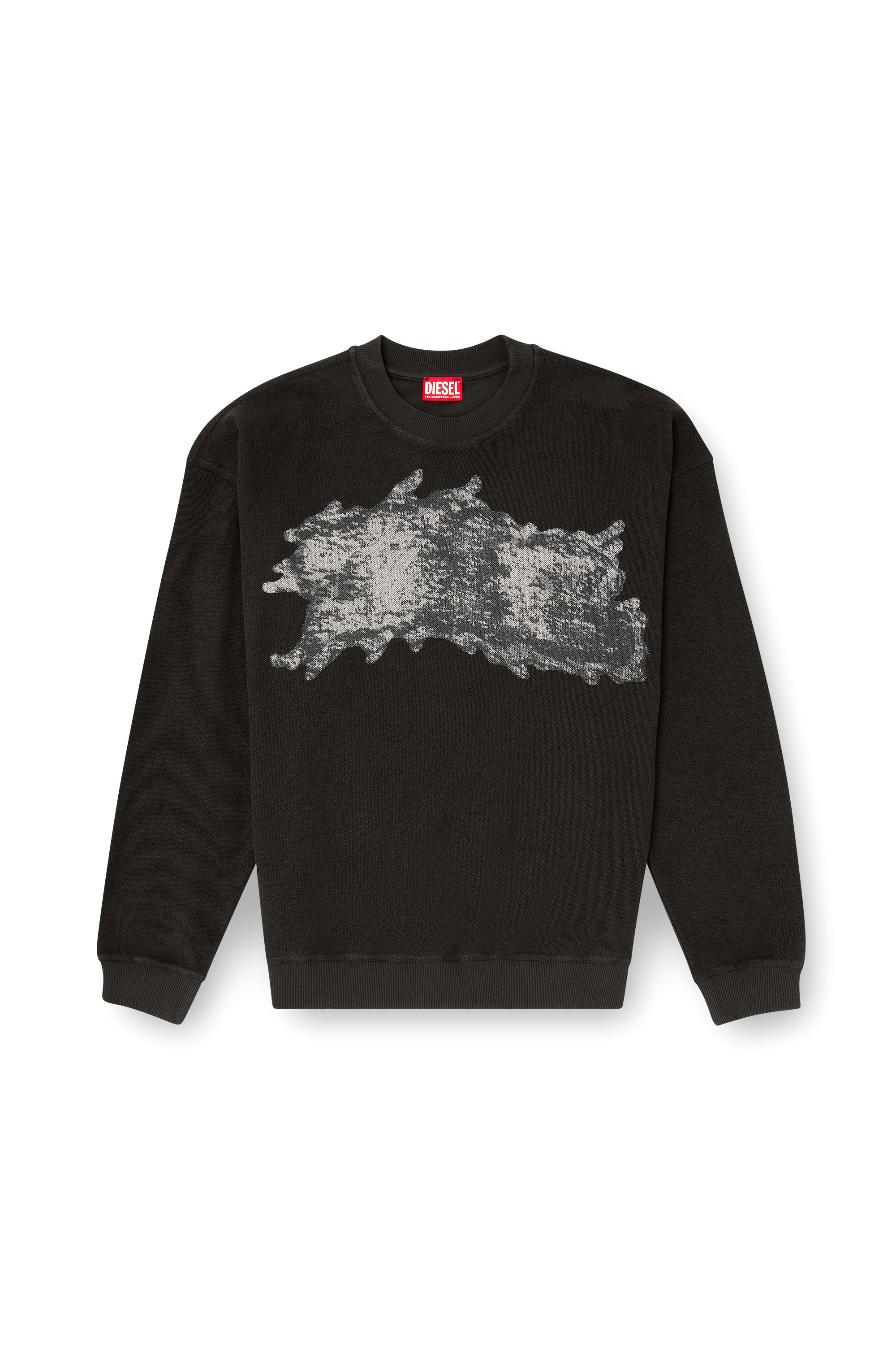 Diesel - S-VALENTIN-JMBV, Man's Sweatshirt with graffiti print in Dark grey - 3