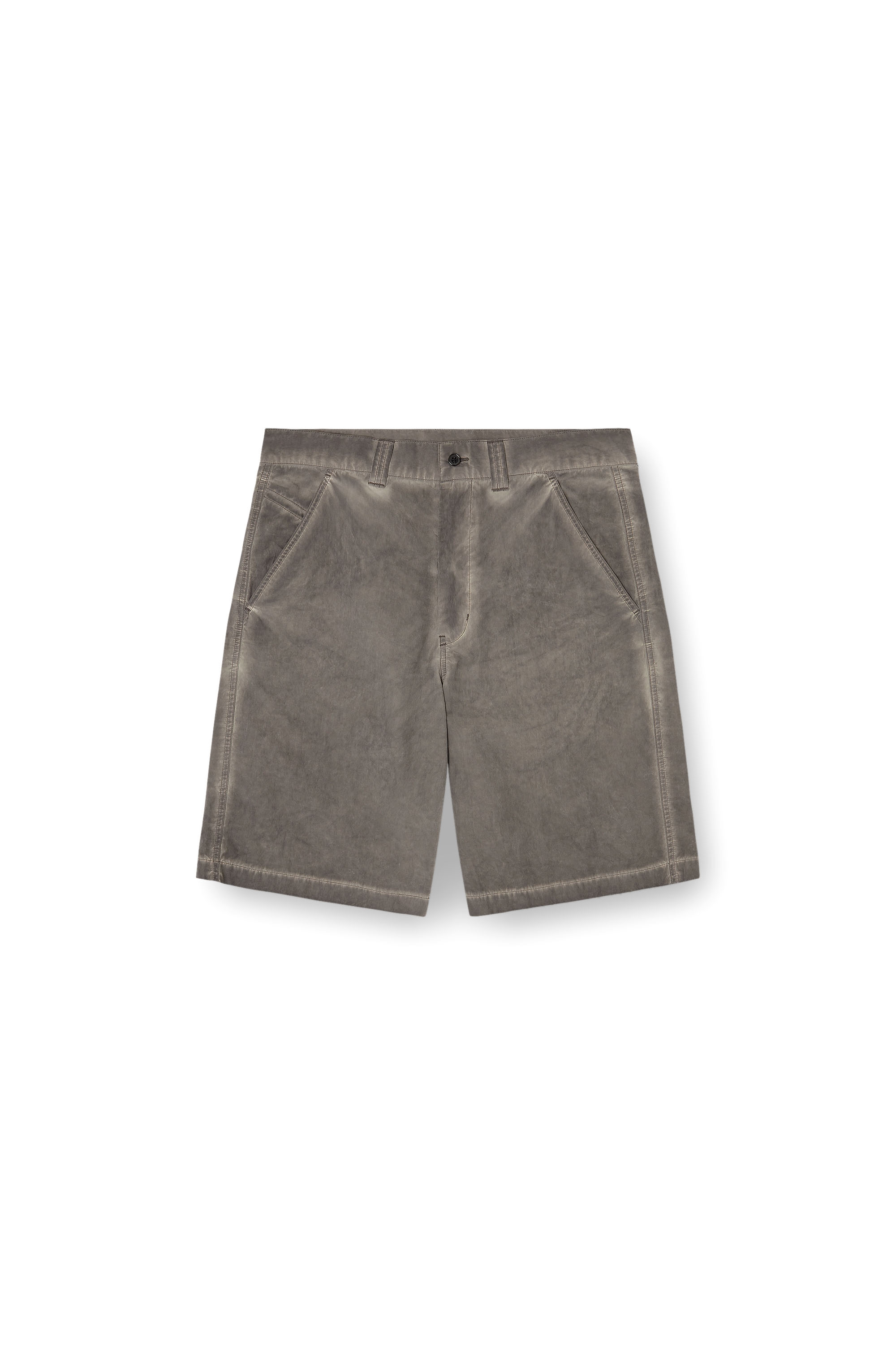 Diesel - P-HANT-CHINO-SHORT-TREAT, Man's Nylon-cotton shorts with pigment dye in Grey - 4