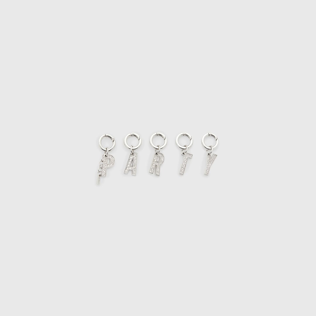 Diesel - Metal PARTY charms with rhinestones - Charms and Keyrings - Woman - Silver