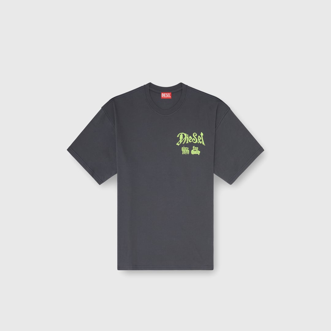 Diesel - T-shirt en coton avec motif floqué - T-Shirts - Homme - Gris