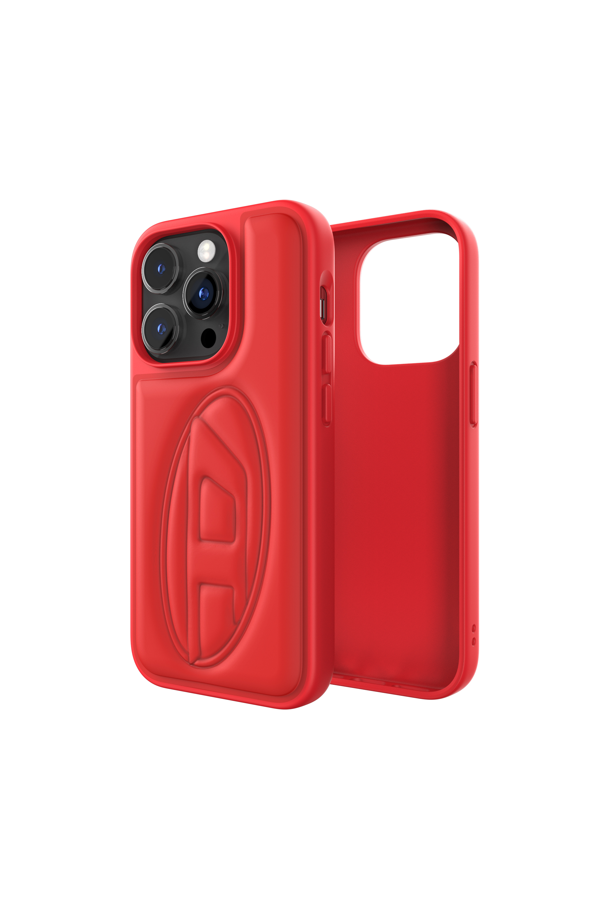 Diesel - Custodia sagomata oval D per iPhone 14 Pro - Cover - Unisex - Rosso