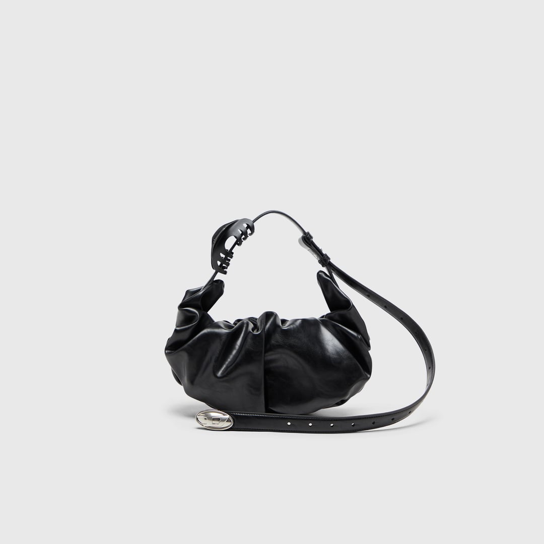 Diesel - Grab-D-Small scruched hobo bag - Shoulder Bags - Woman - Black