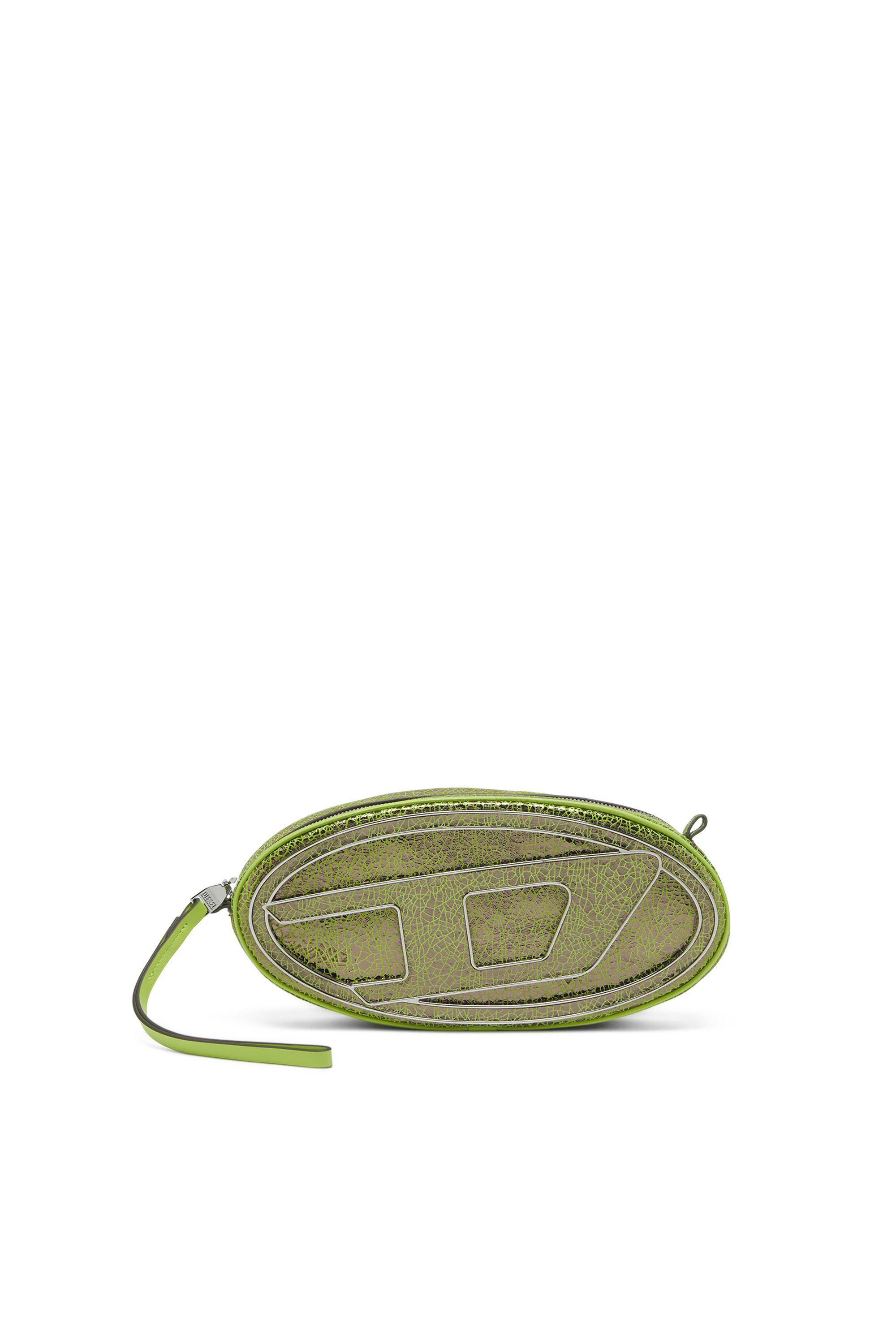 Diesel - 1DR-Pouch - Crossbody bag in cracked leather - Crossbody Bags - Woman - Green