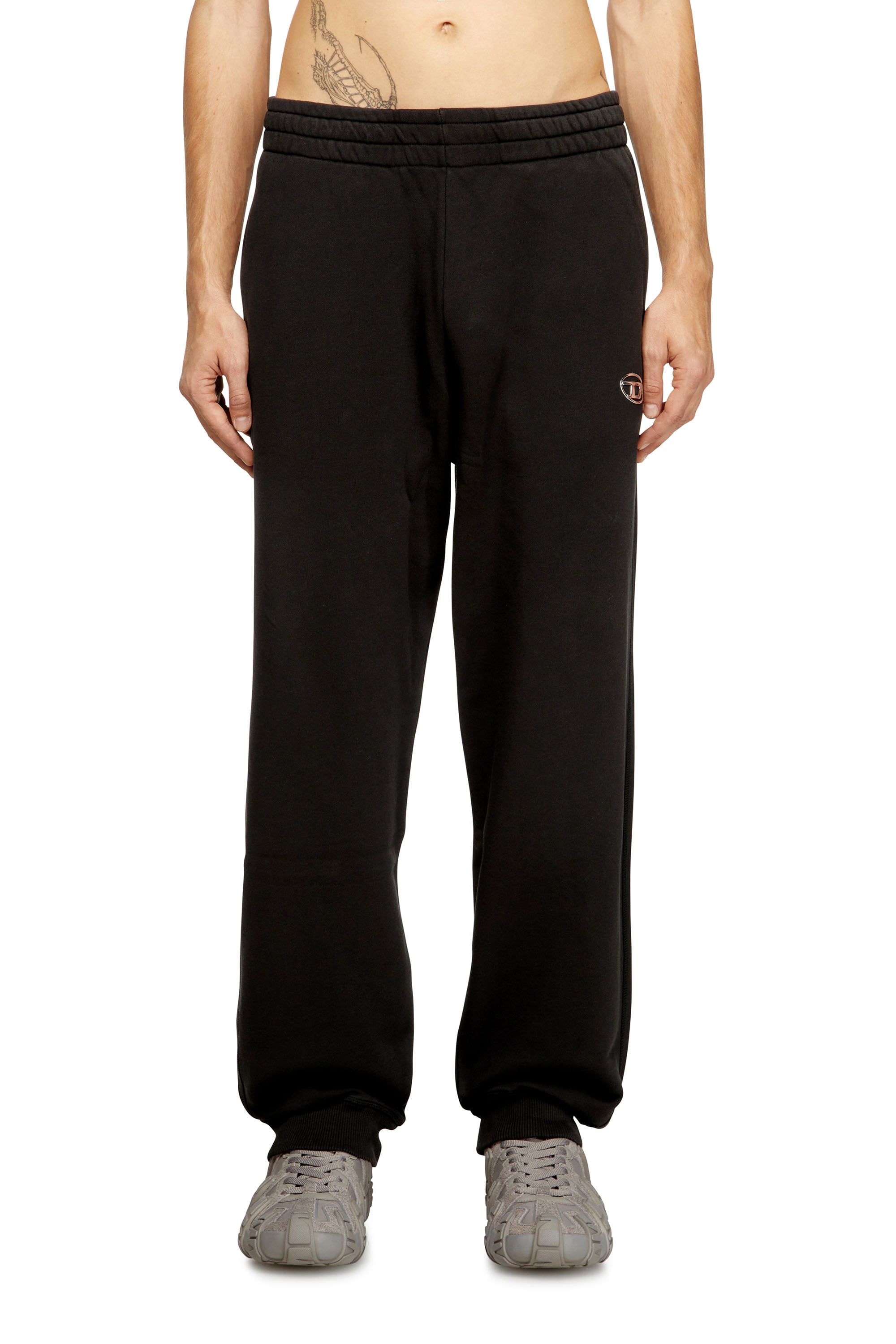 Diesel - Cotton pants with metallic Oval D - Pants - Man - Black