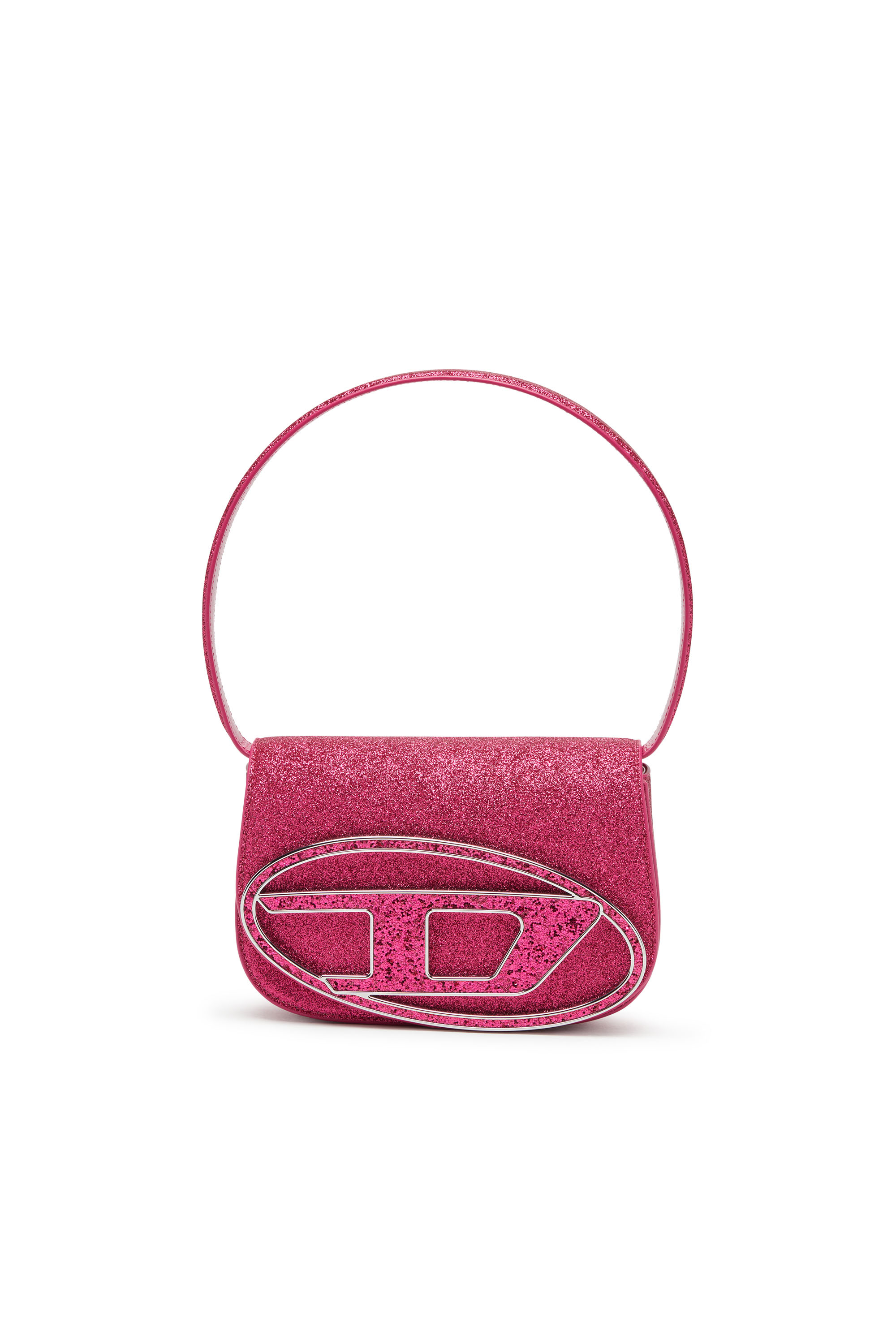 Diesel - 1DR-Iconic shoulder bag in glitter fabric - Shoulder Bags - Woman - Pink