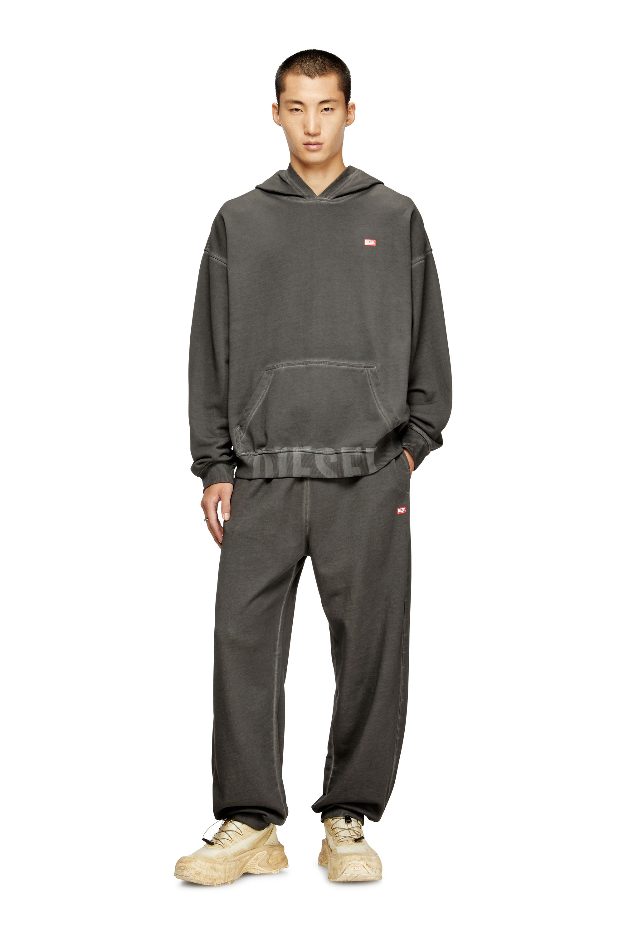 Diesel - S-BOXT-HOOD-T4, Man's Cotton hoodie with kangaroo pocket in Dark grey - 2