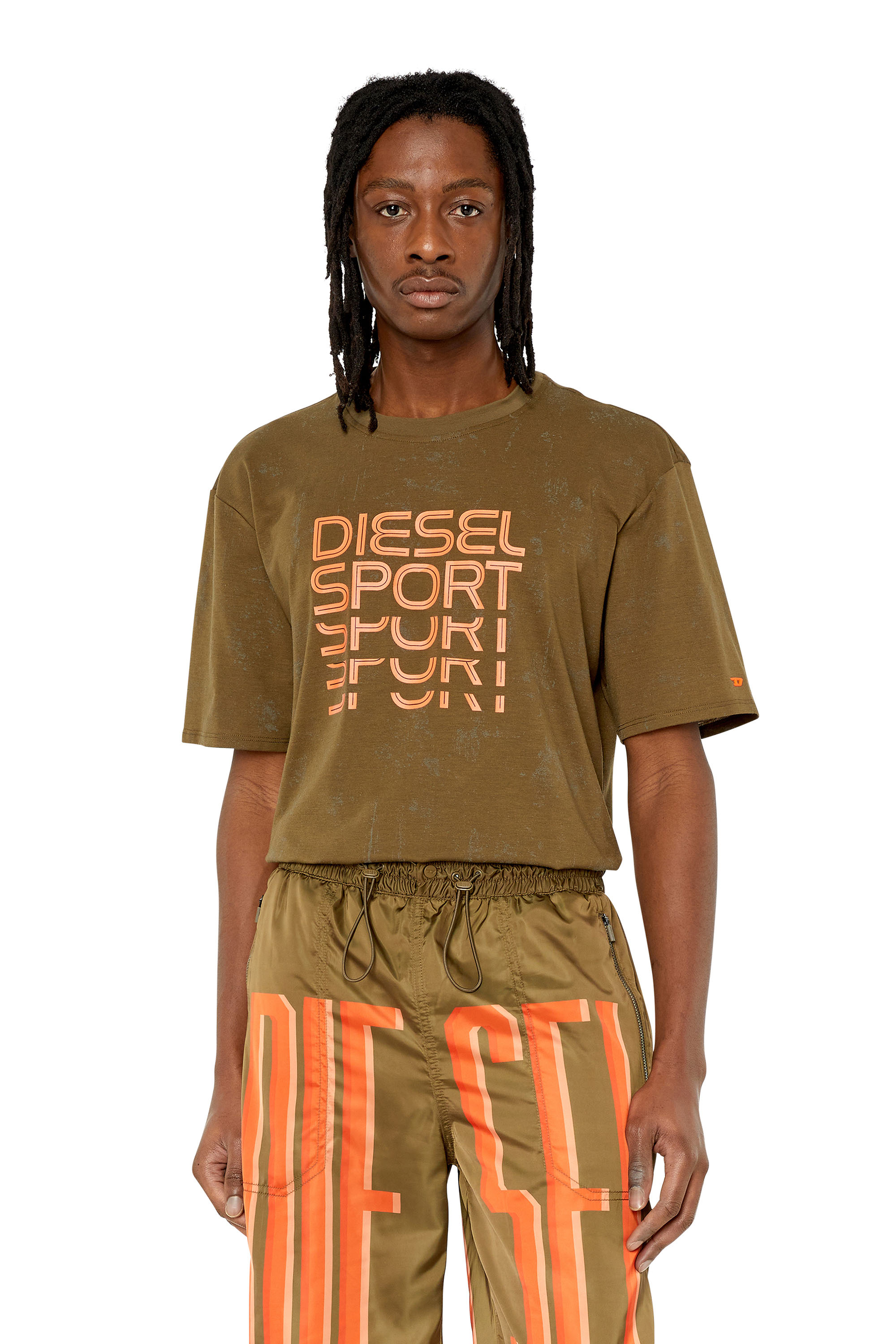 Diesel - T-shirt con dettagli catarifrangenti - T-Shirts - Uomo - Marrone