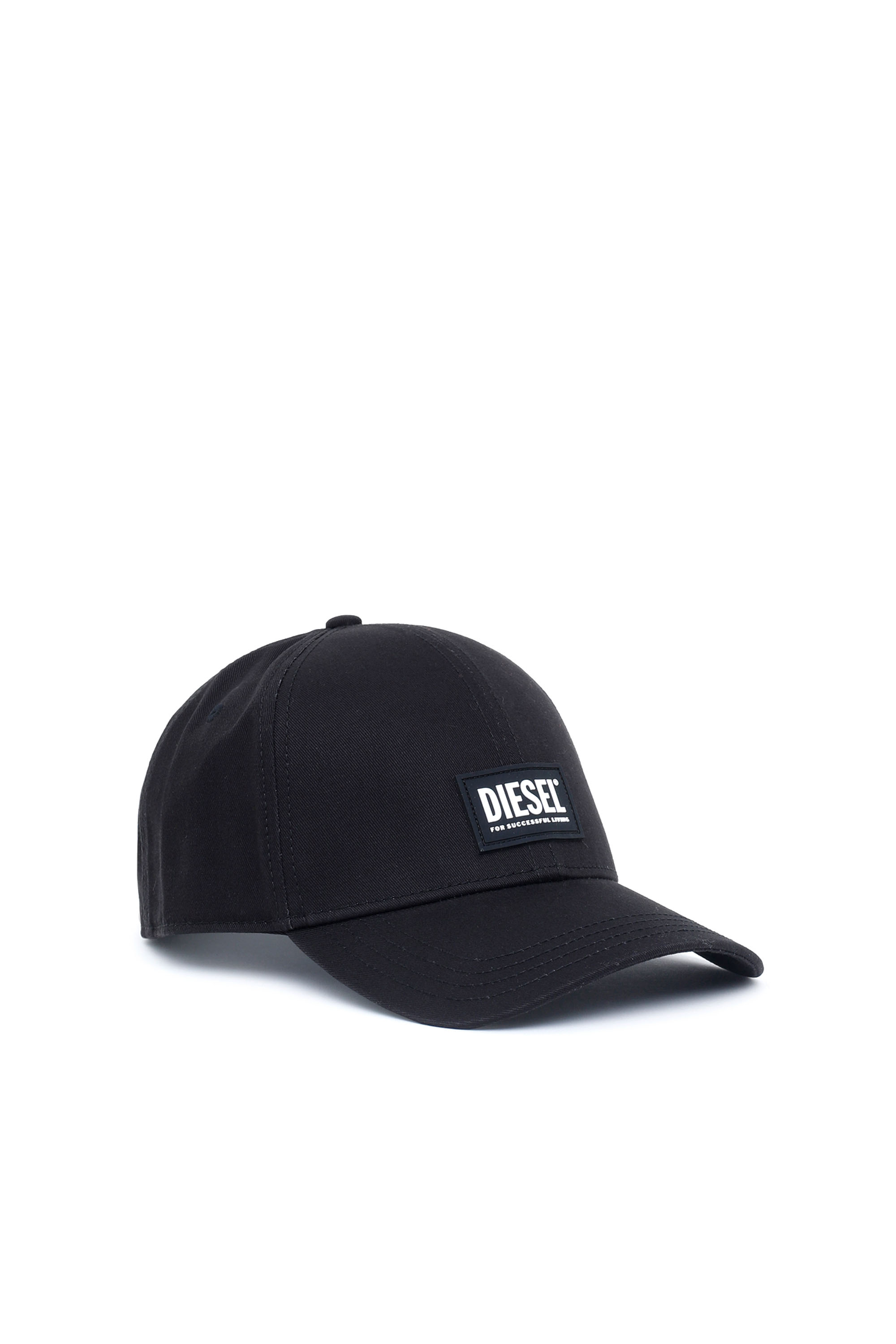 Diesel - Berretto da baseball con logo in gomma - Cappelli - Unisex - Nero
