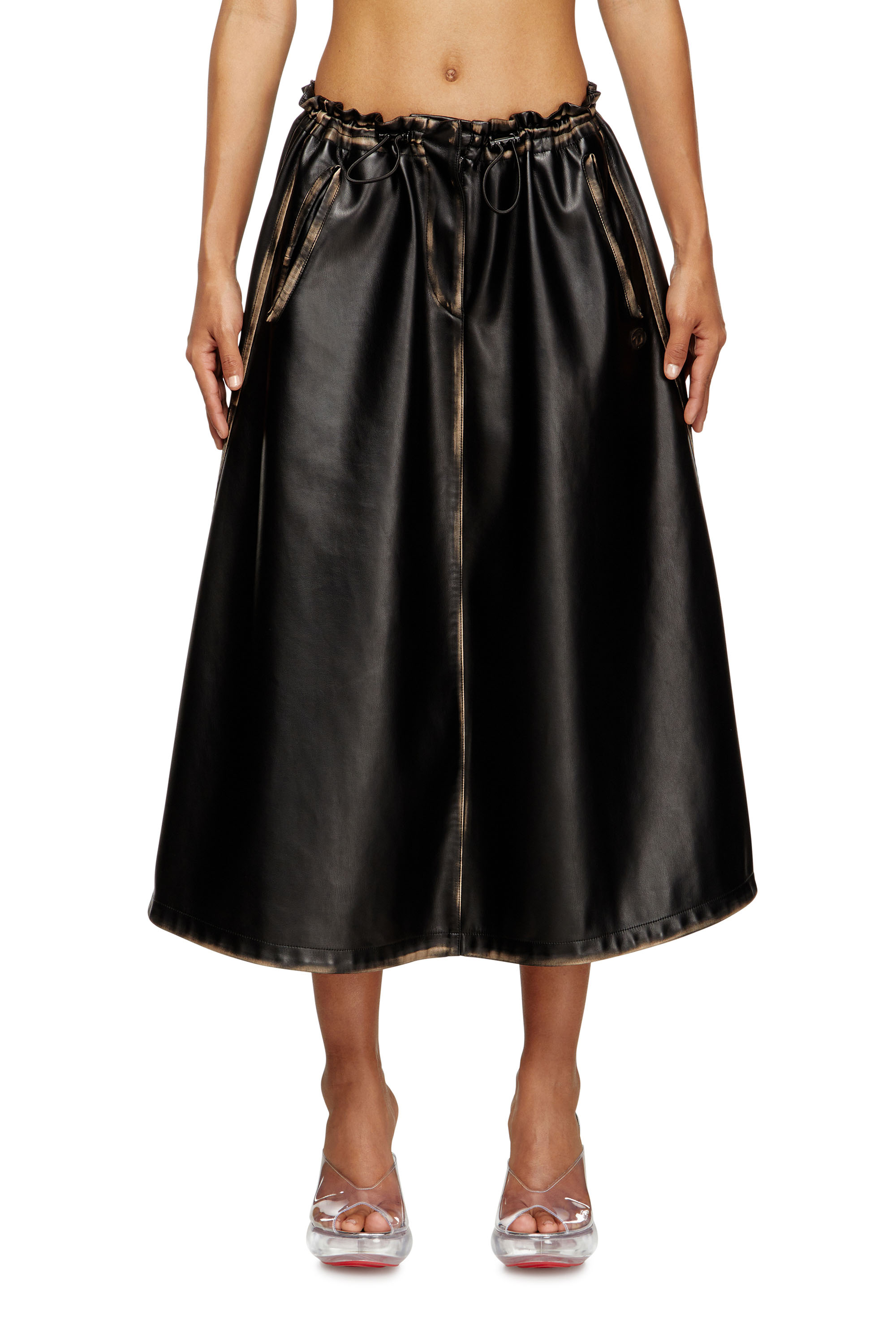 Diesel Mulher Multicolor - Skirt In Treated Technical Fabric - Skirts - Woman Tamanho 38