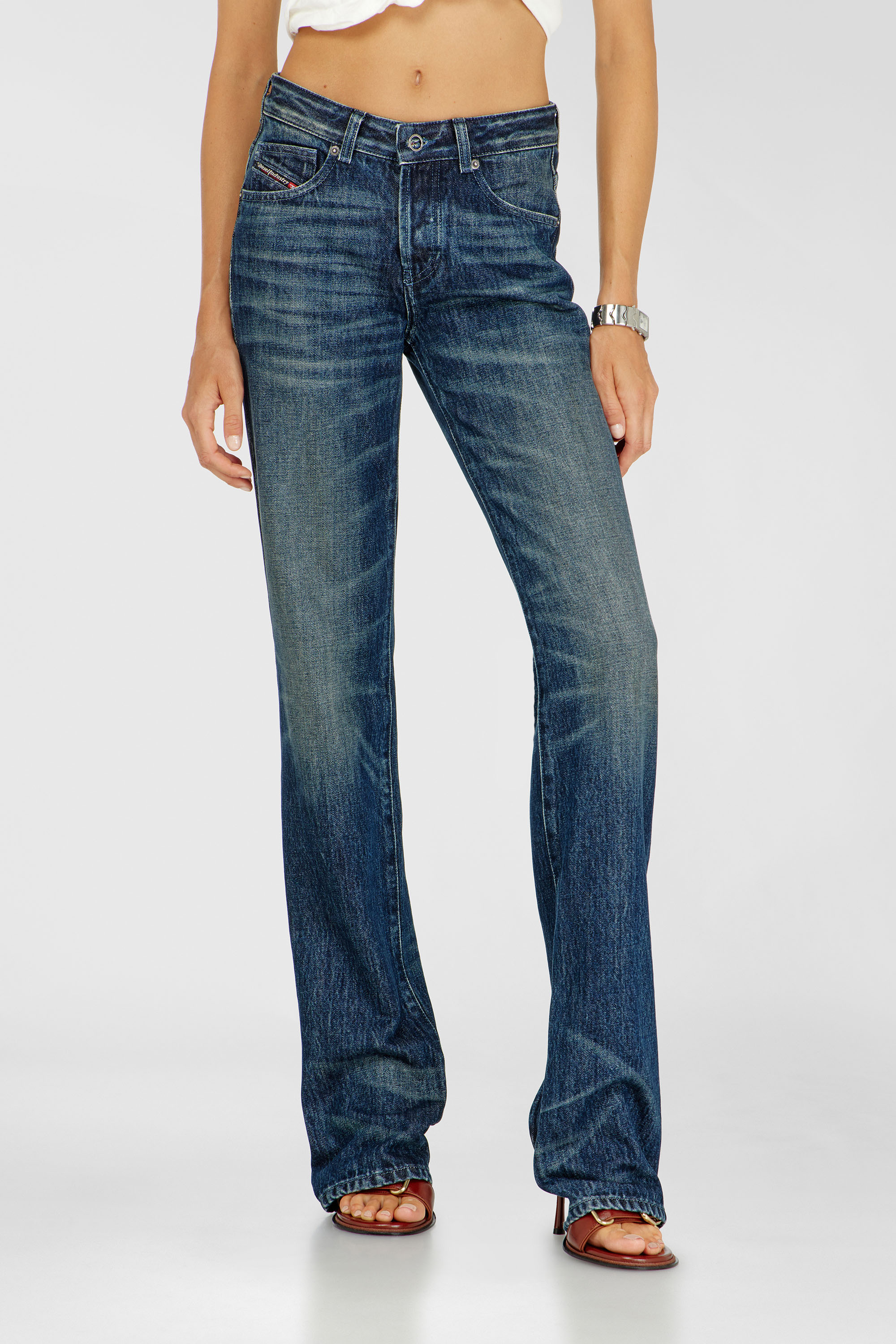 Diesel Regular Jeans Regular Waist D-Heel, Dark blue, Button fly