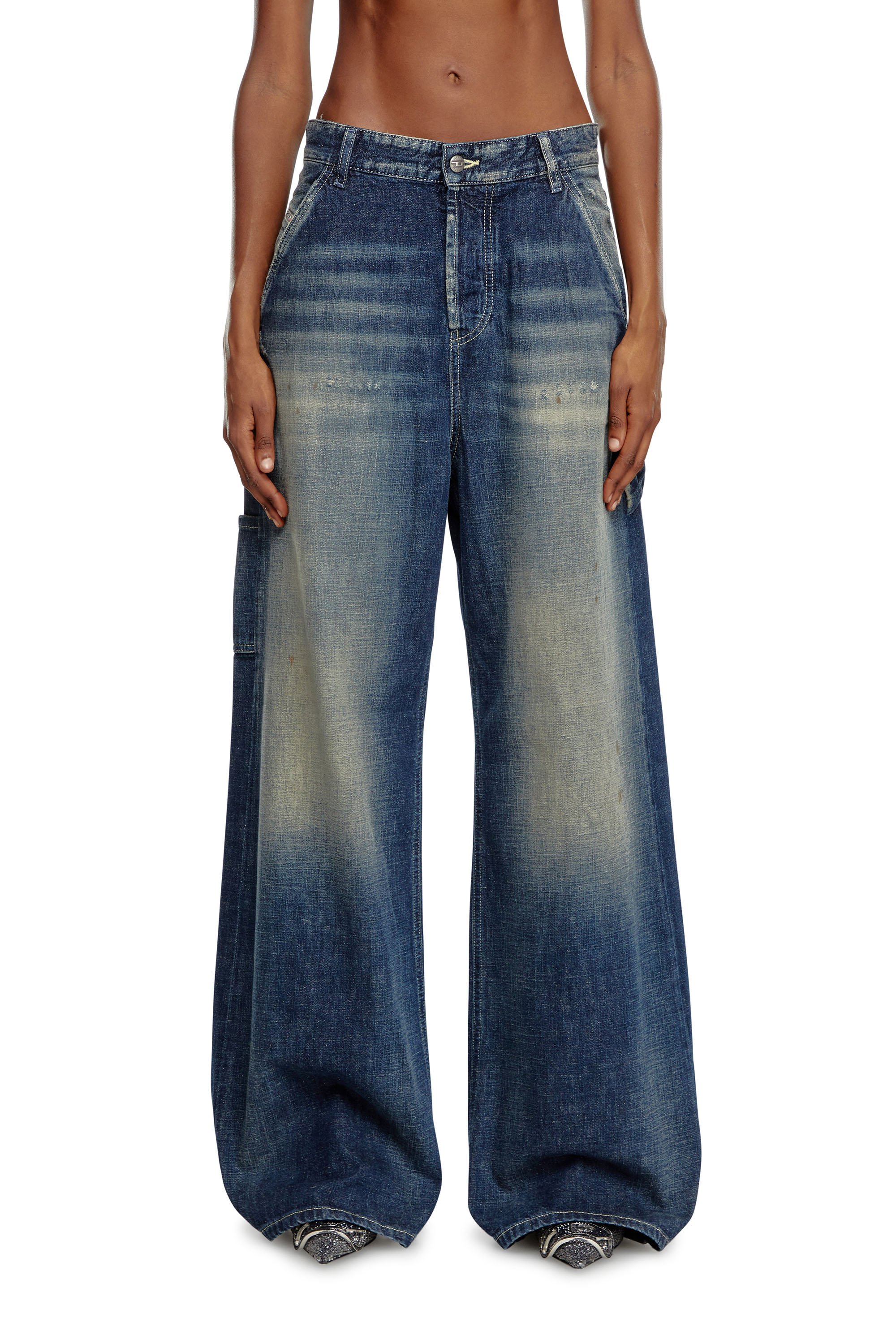 Shop Diesel Relaxed Jeans In Blue