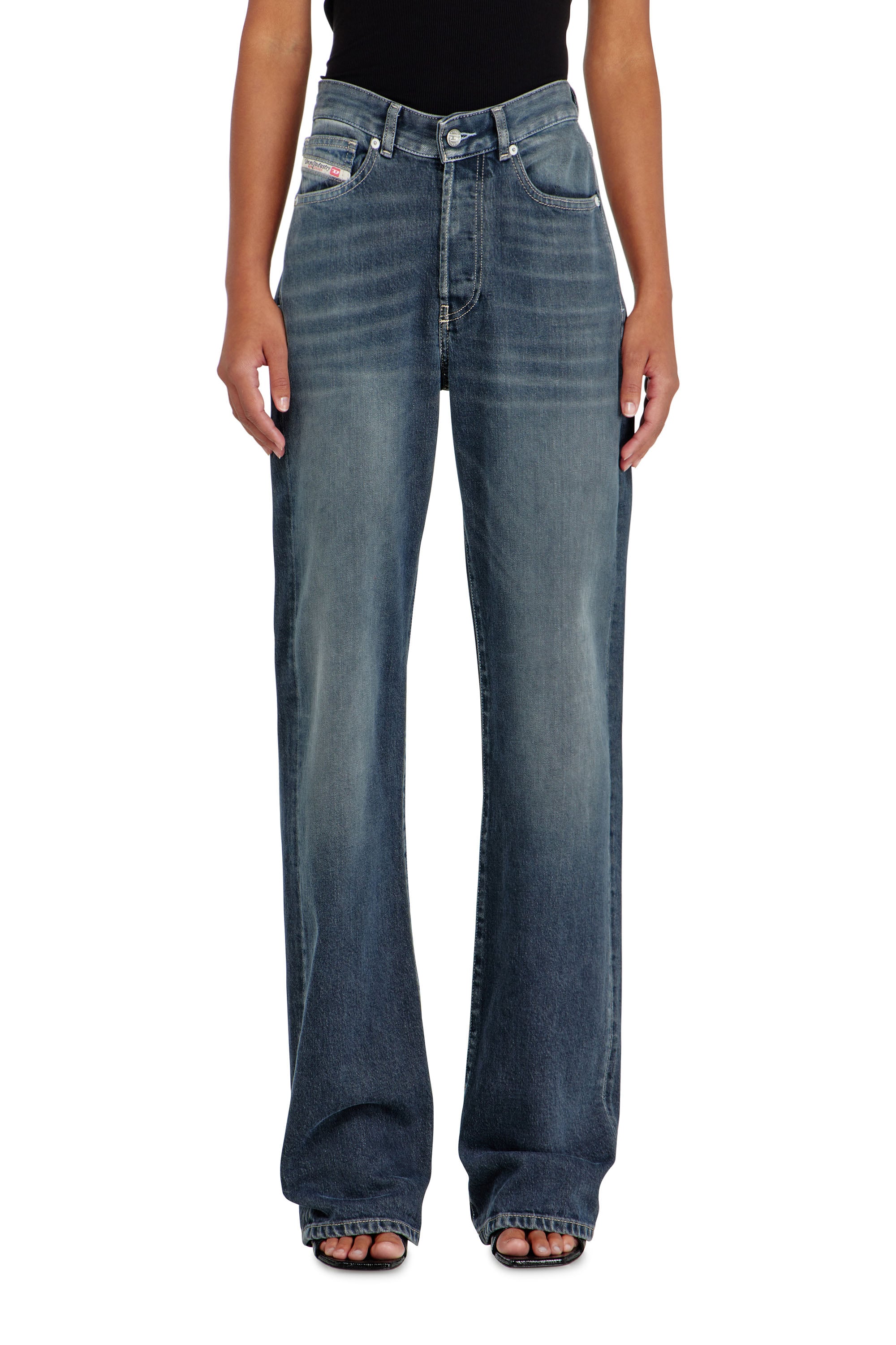 Diesel Regular Jeans High Waist 1971 D-Sent, Dark blue, Button fly