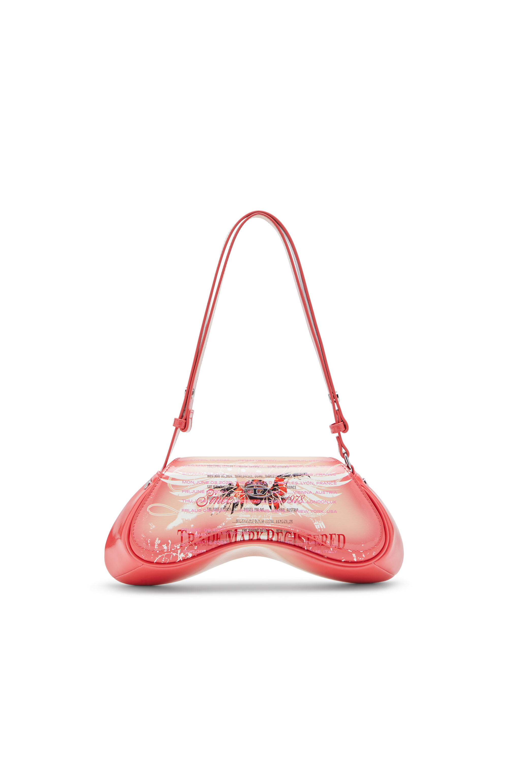 Diesel - Play-Shoulder bag in printed glossy PU - Shoulder Bags - Woman - Pink
