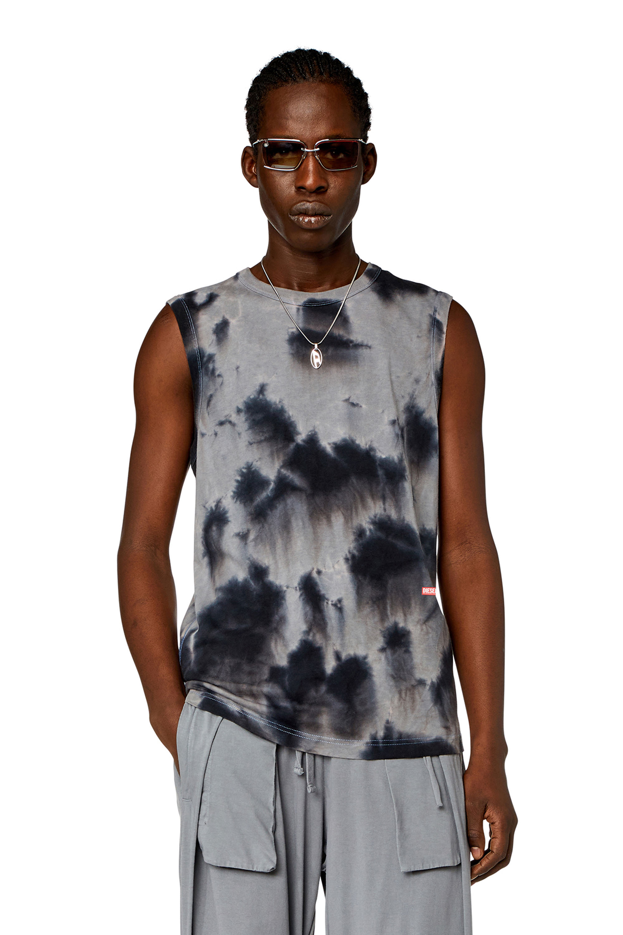 Diesel - Camiseta de tirantes de tejido con efecto tie-dye - Camisetas - Hombre - Multicolor