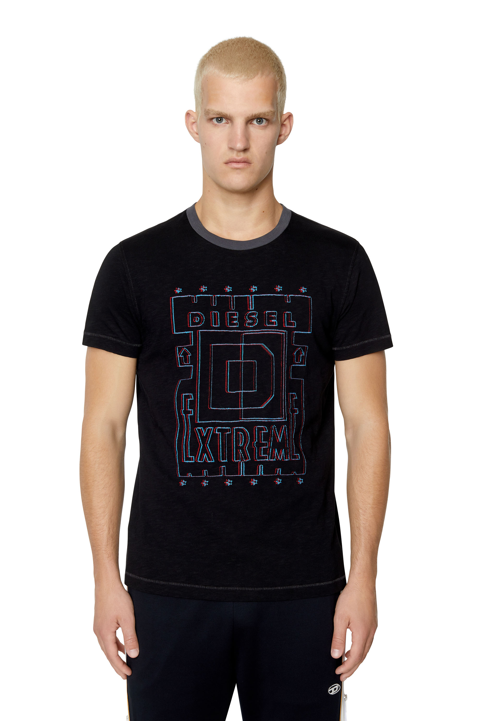 Diesel - T-shirt con ricamo Diesel Extreme - T-Shirts - Uomo - Nero
