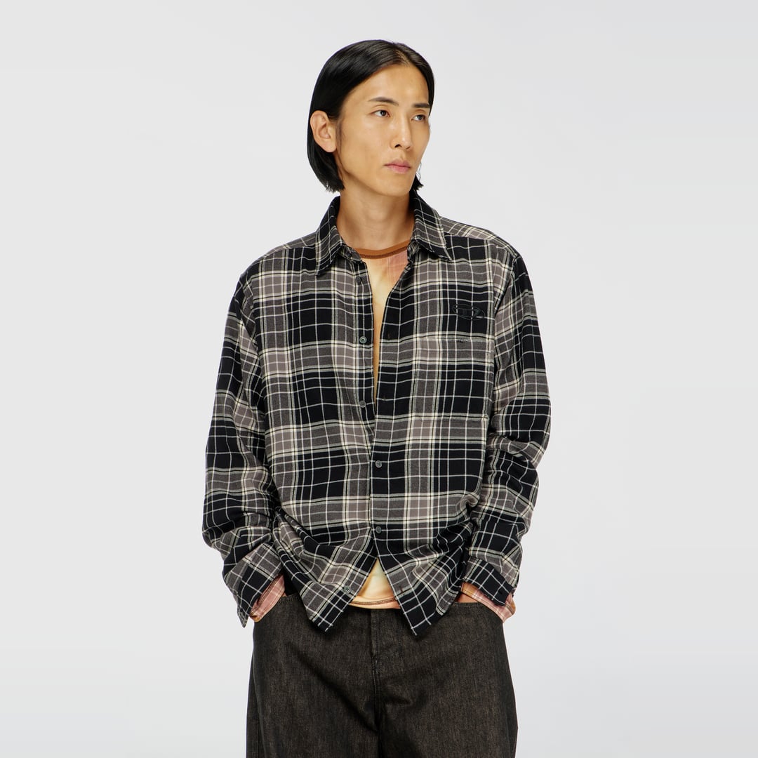 Diesel - Distressed shirt in check flannel - Shirts - Man - Multicolor