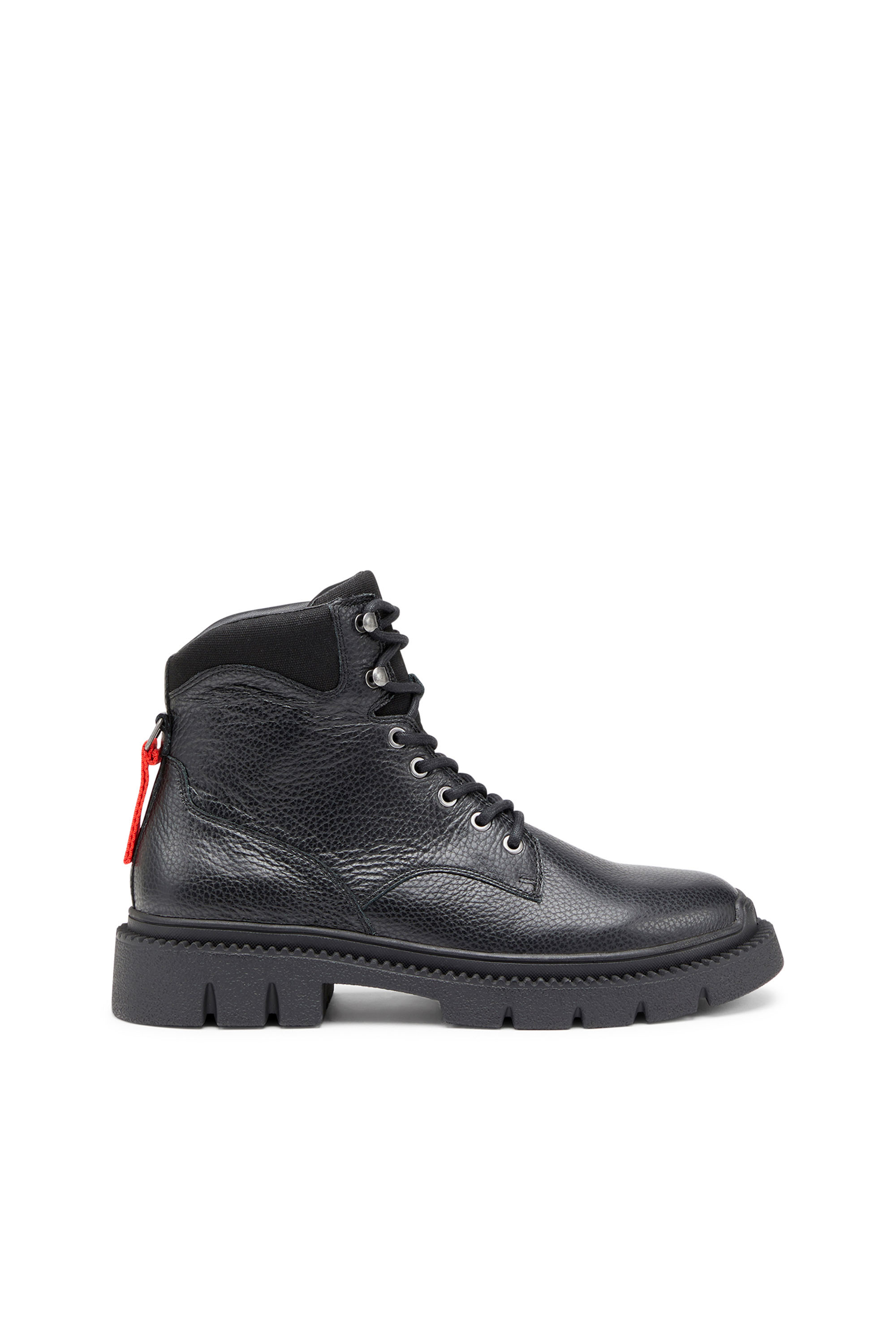 Diesel - D-Troit BT - Lace-up boots with Diesel tape tag - Boots - Man - Black