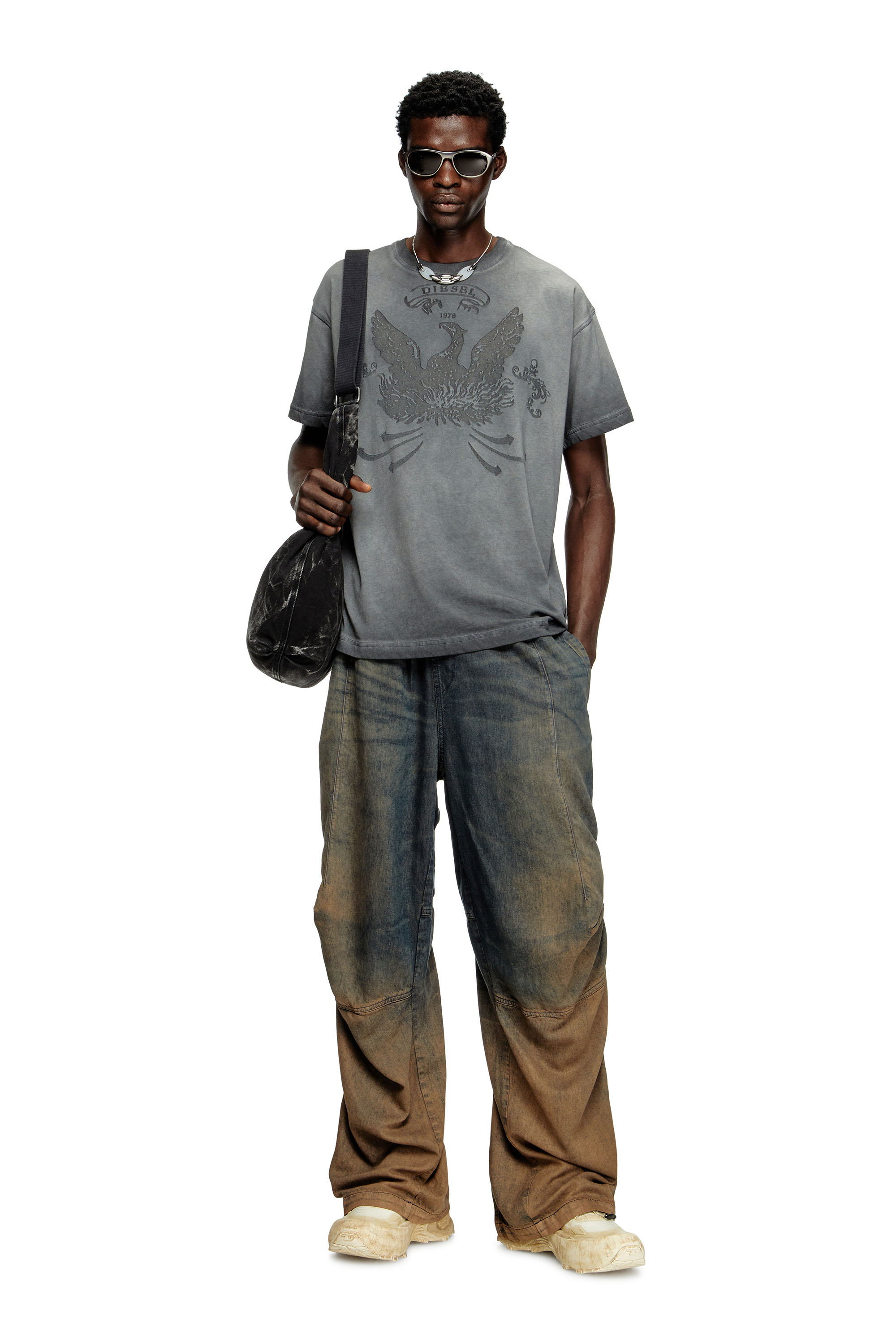 Diesel - RAVE HOBO X, Unisex's Rave - Hobo denim bag with zipper in Black - 2