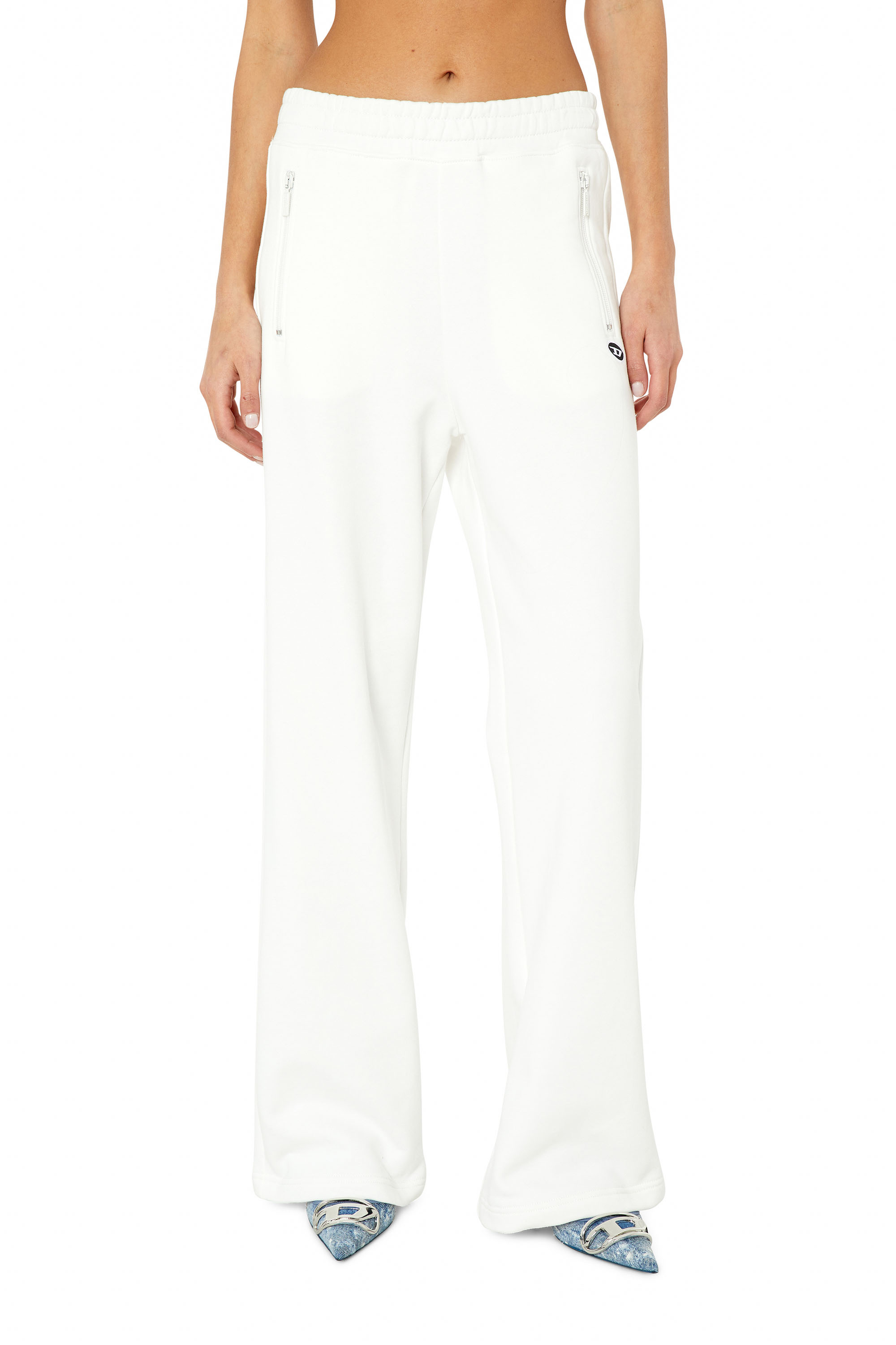 Diesel - Pantalon de survêtement avec empiècement oval 'D' - Pantalons - Femme - Blanc