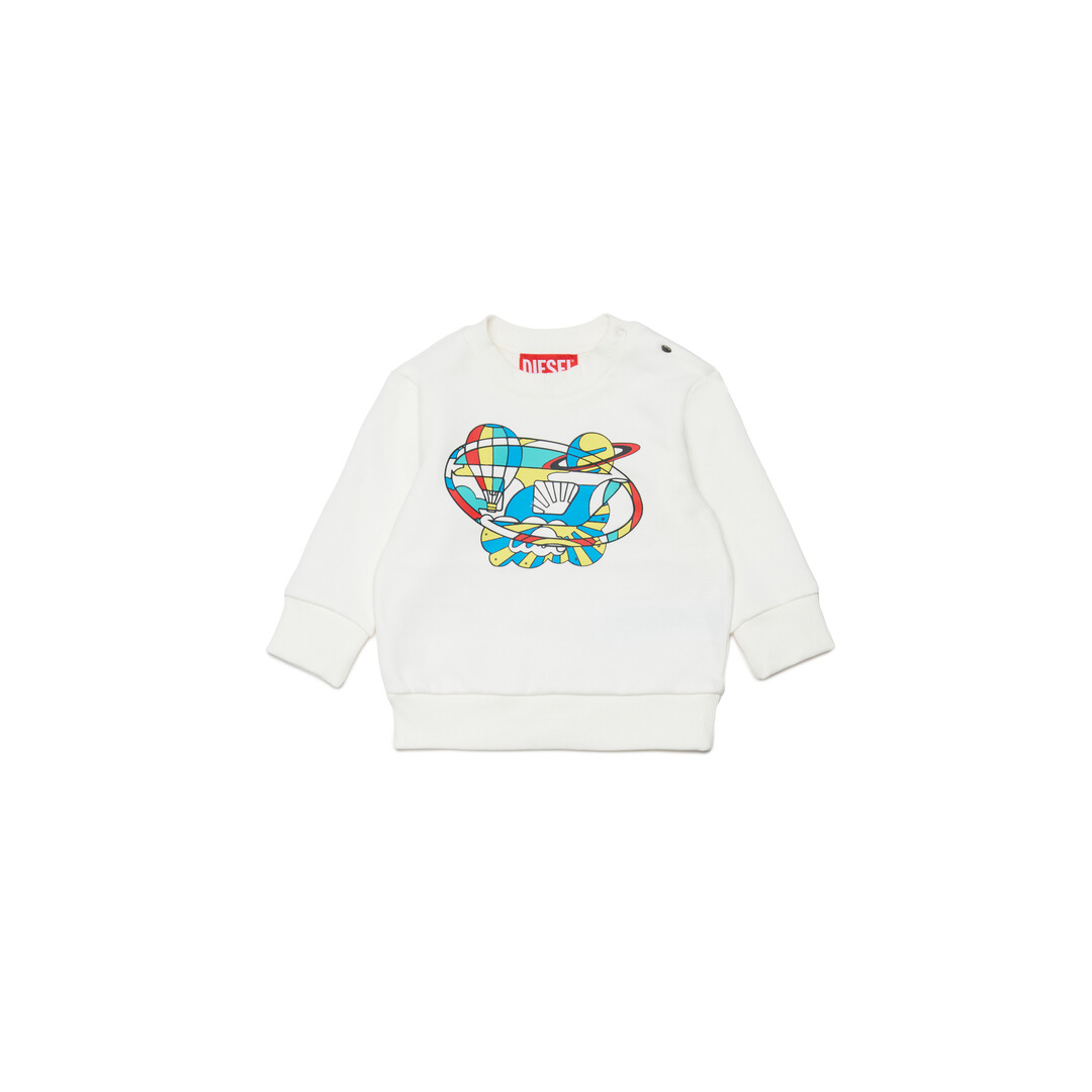 Diesel - Sweat-shirt à imprimé optique - Pull Cotton - Homme - Blanc