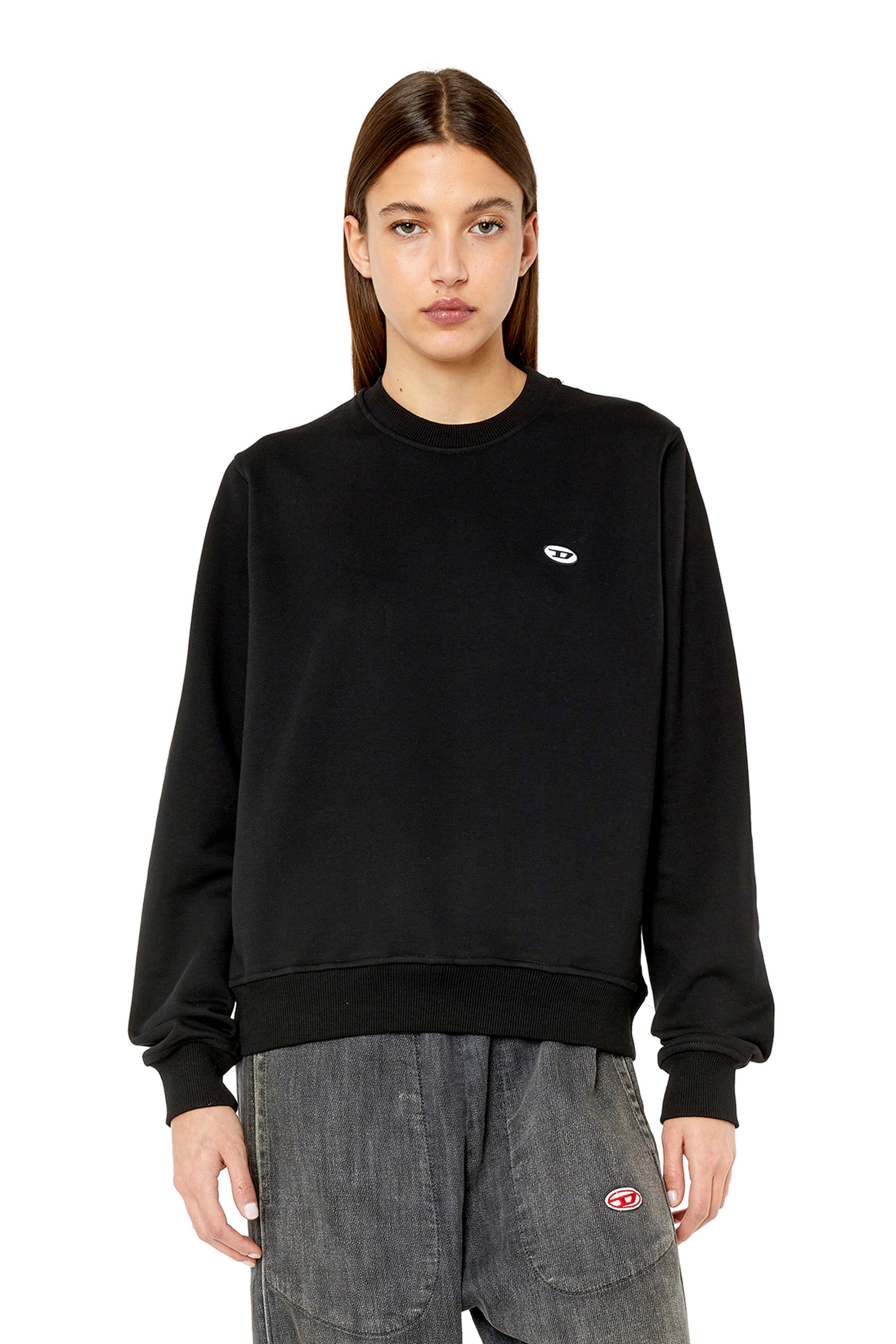 Diesel - Sweatshirt with oval D patch - Sweaters - Woman - Black