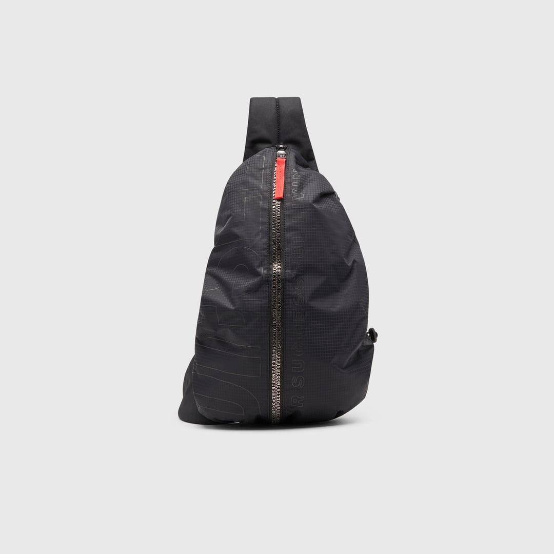 Diesel - Zip-D-Sling backpack in check-jacquard shell - Backpacks - Man - Black