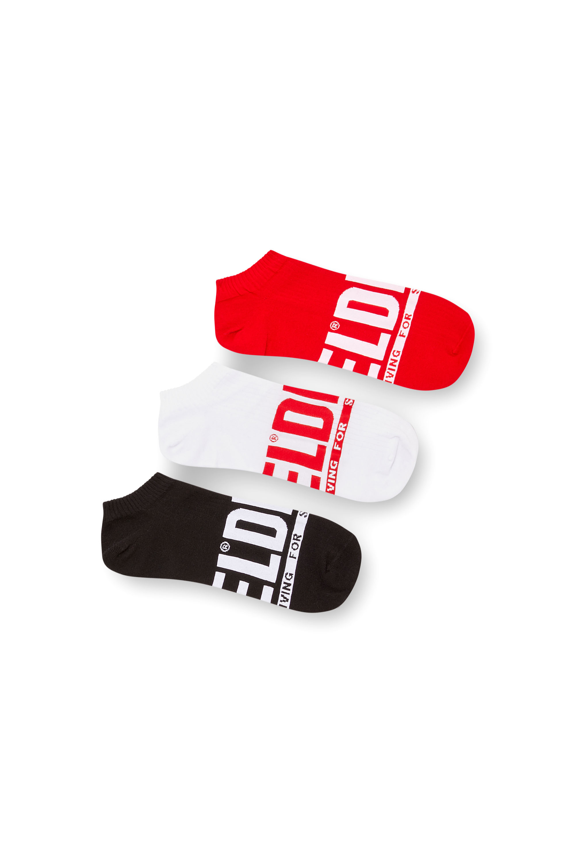 Diesel - Three-pack low-cut logo socks - Socks - Man - Multicolor